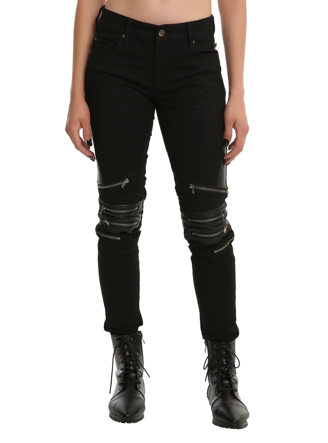 Zipper store skinny pants