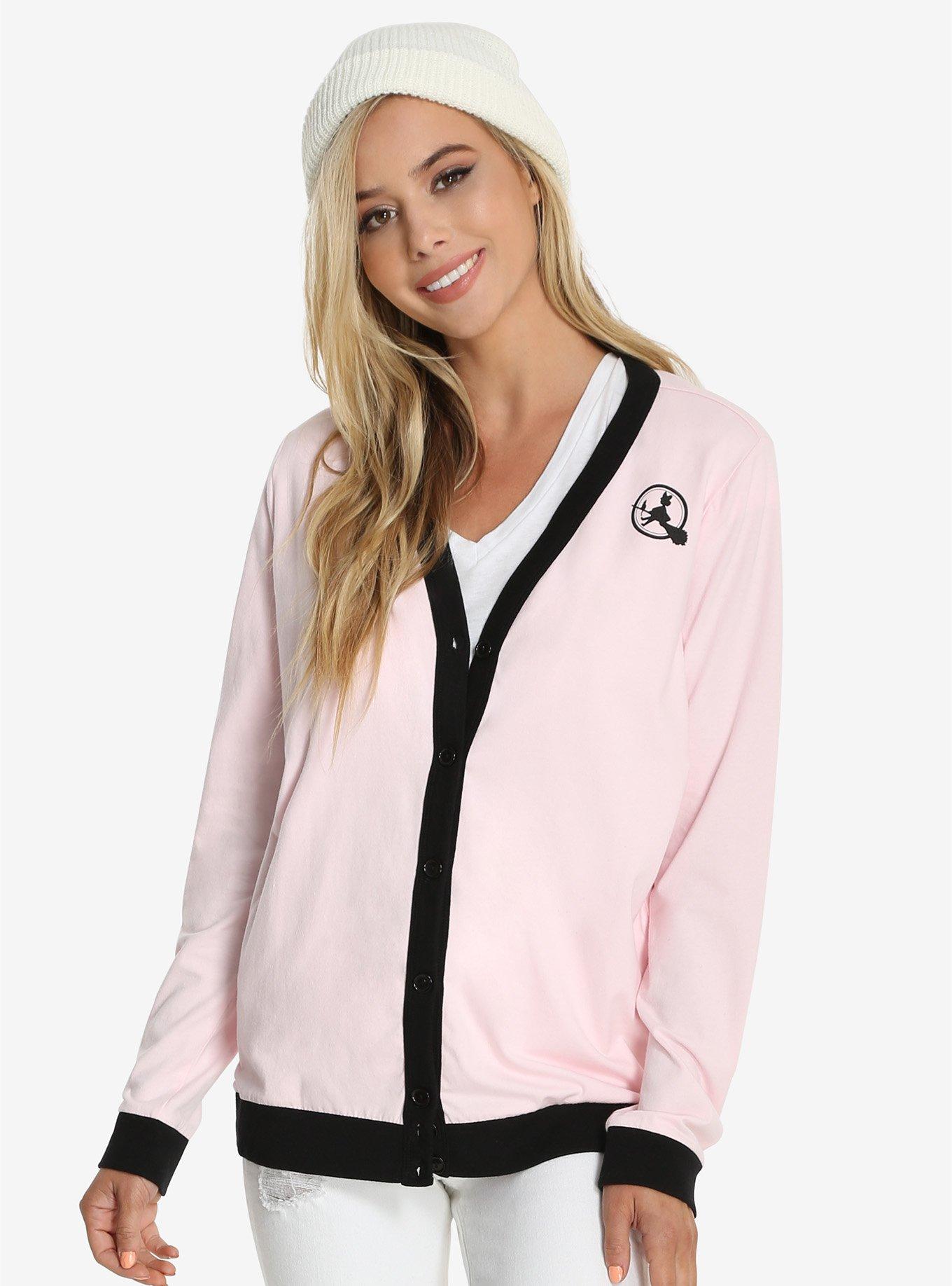 Her Universe Studio Ghibli Kiki's Delivery Service Jiji Meow Cardigan, PINK, hi-res