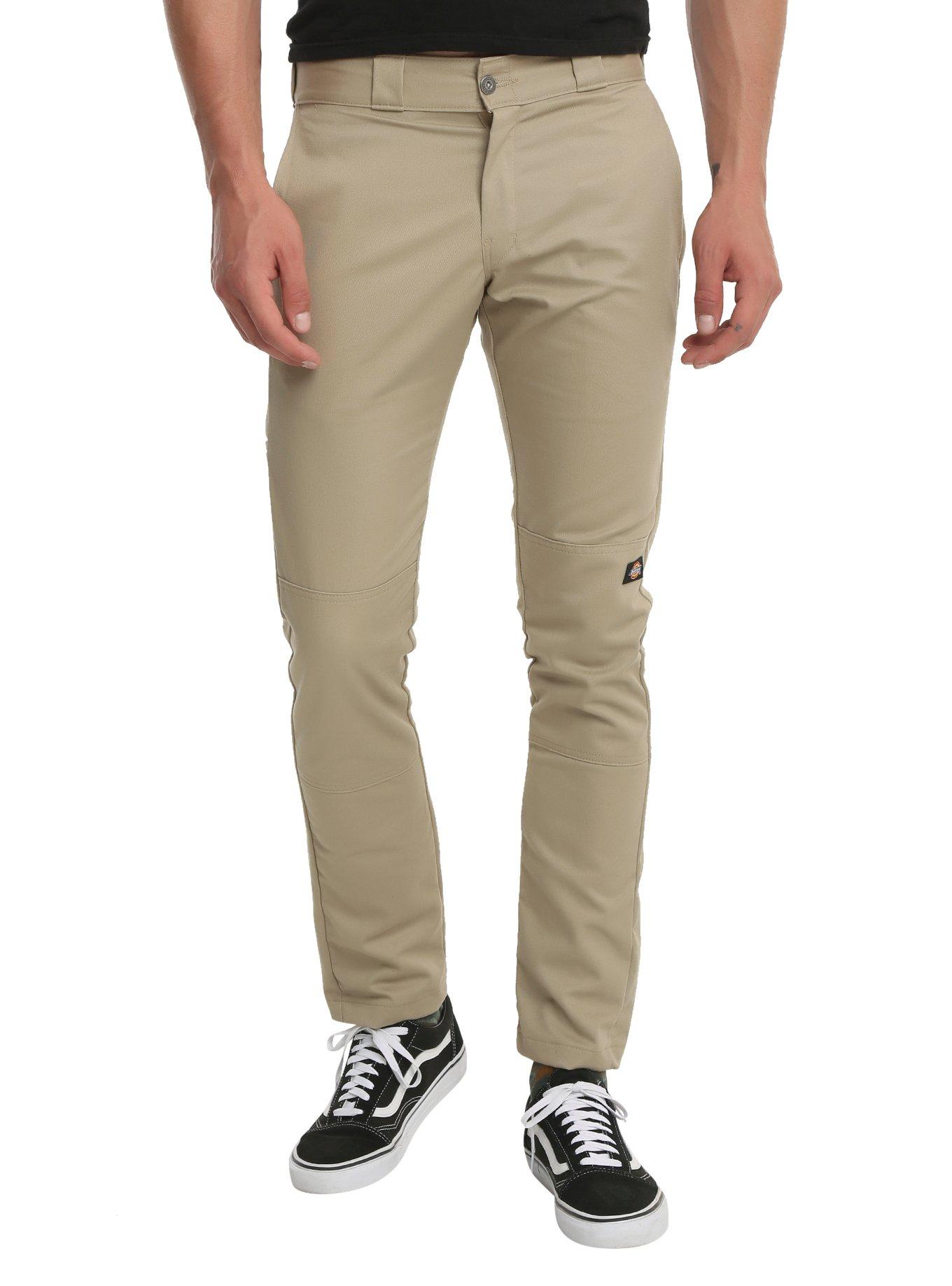 Dickies Khaki Straight Leg Skinny Pants, KHAKI, hi-res