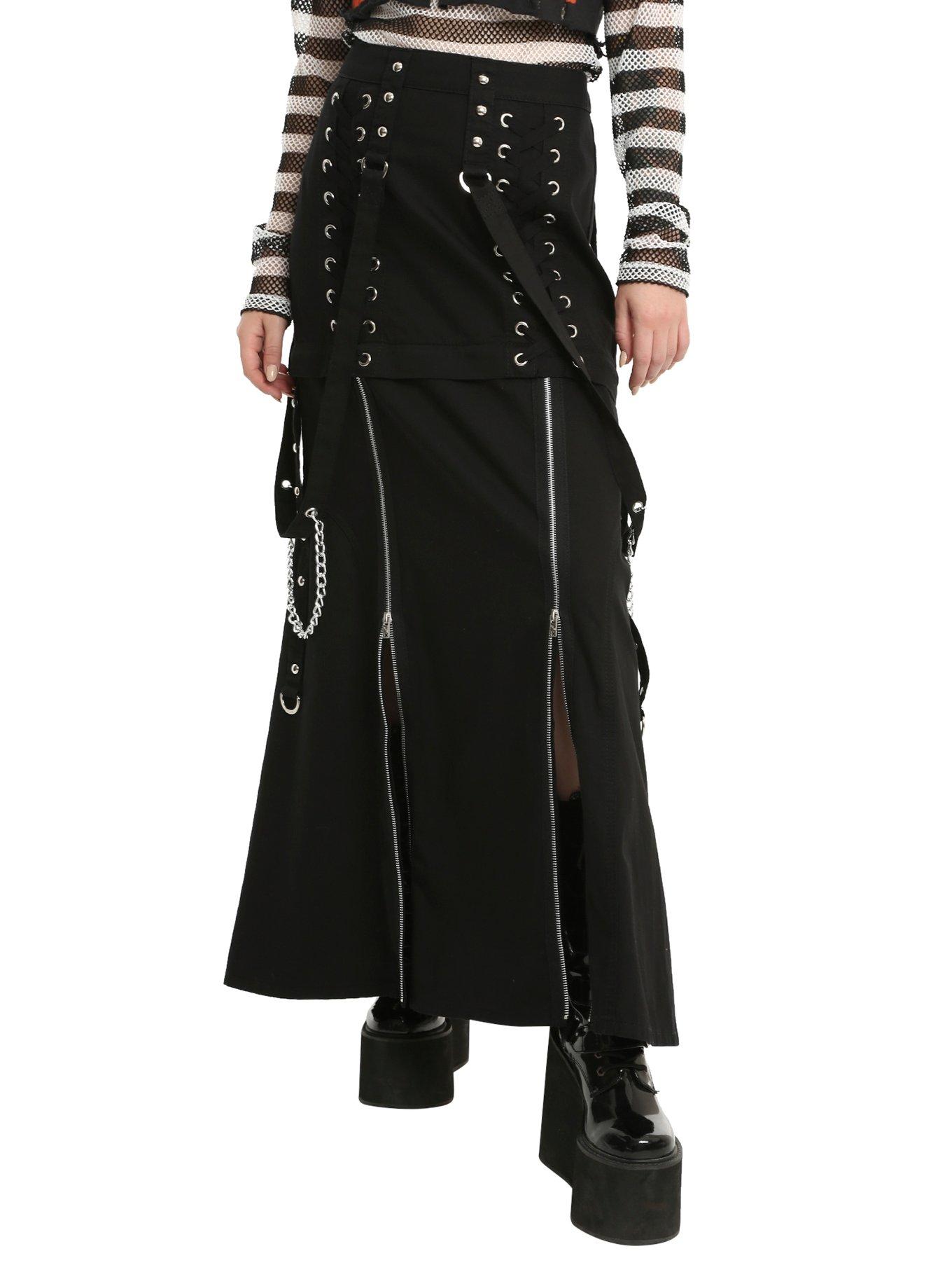 Tripp Black Double Corset Zip-Off Skirt | Hot Topic