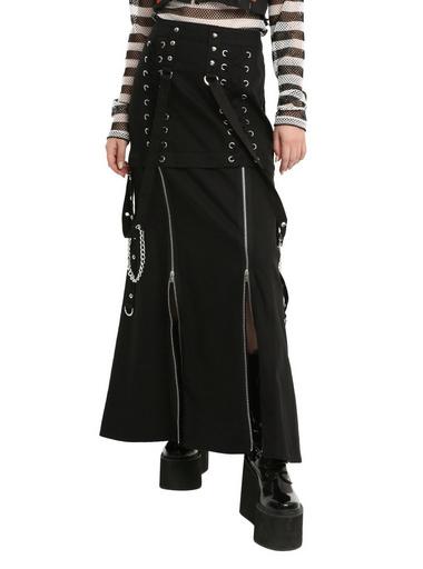 Tripp Black Double Corset Zip-Off Skirt | Hot Topic