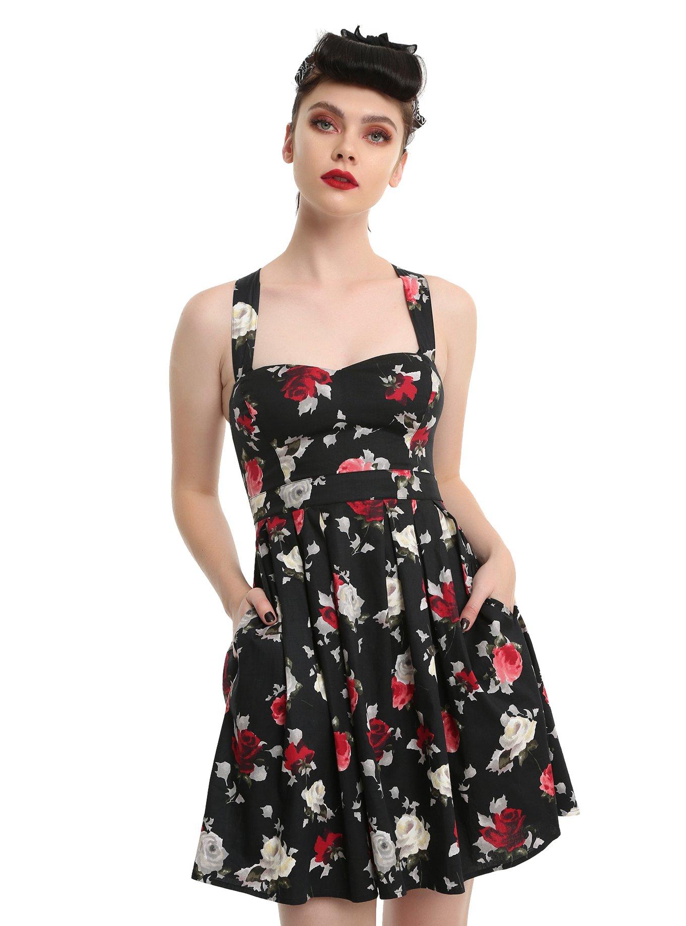 Hell Bunny Floral Bow Back Halter Dress | Hot Topic