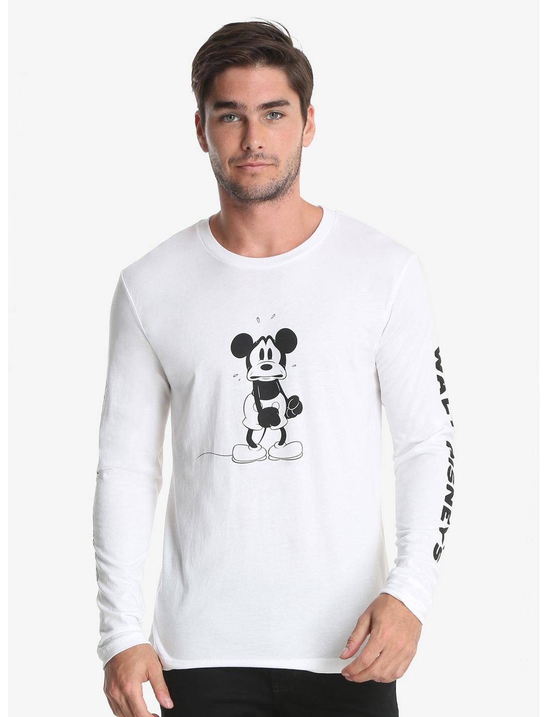 Disney Mickey Mouse Sad Mickey Long Sleeve T-Shirt, WHITE, hi-res