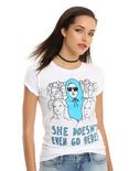 Mean Girls She Doesn't Even Go Here Damian Girls T-Shirt, WHITE, hi-res