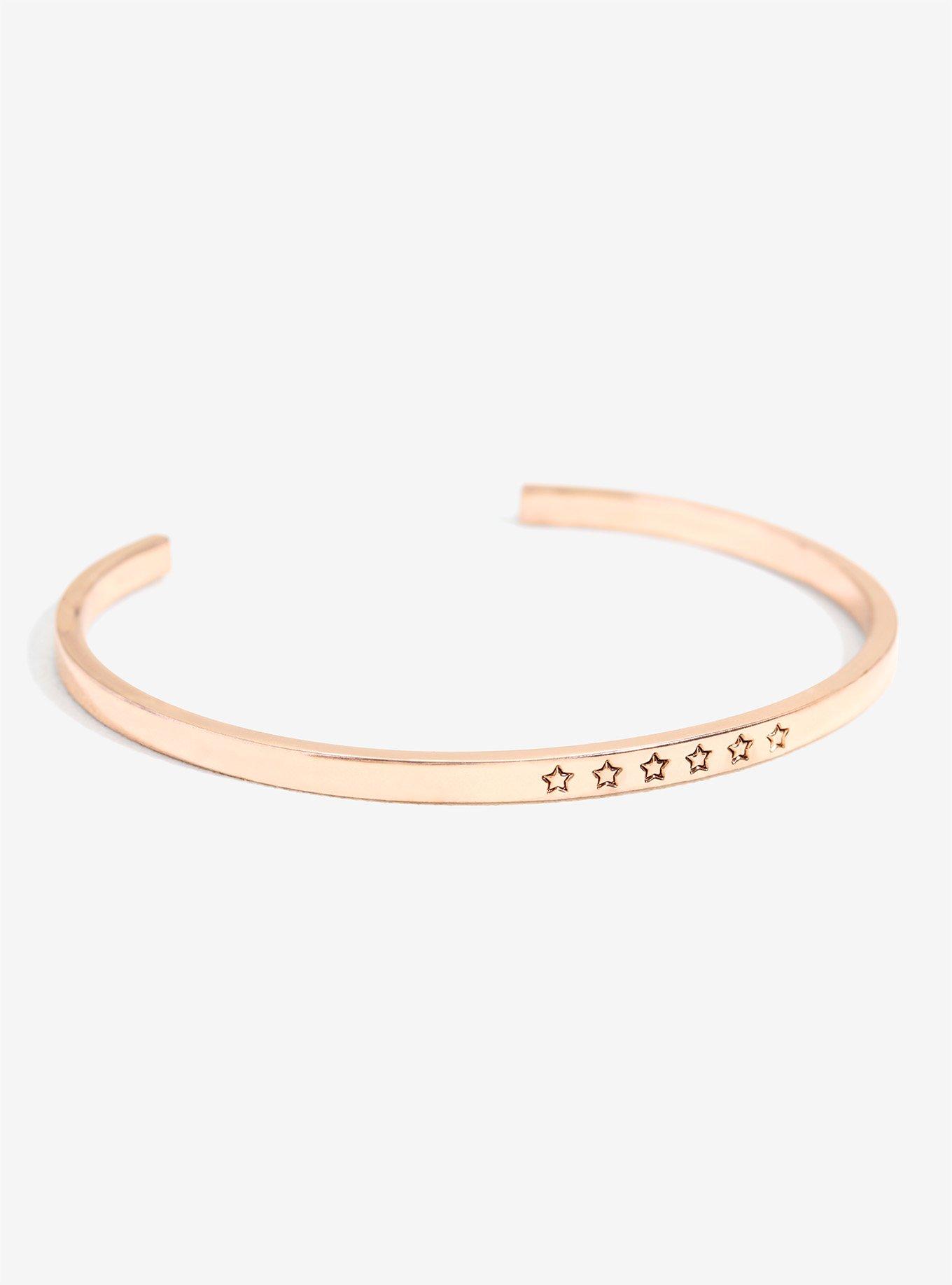 Star Print Rose Gold Adjustable Cuff, , hi-res