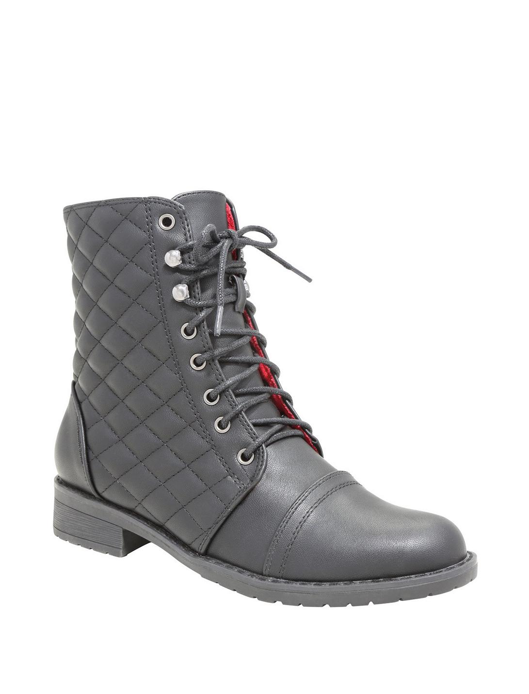 Once Upon A Time Emma Quilted Combat Boots, BLACK, hi-res
