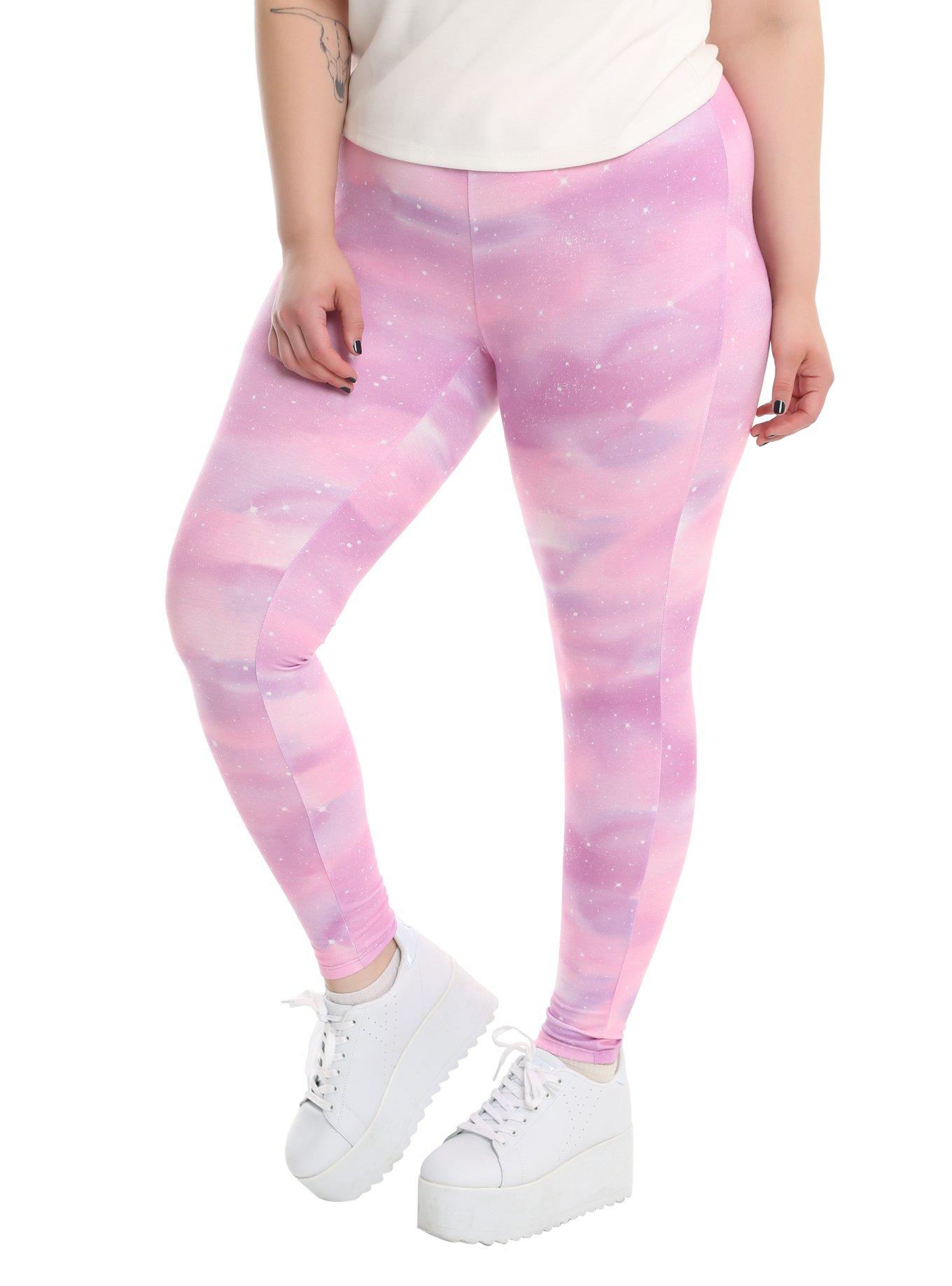 Blackheart Pastel Sky Leggings Plus Size, PINK, hi-res