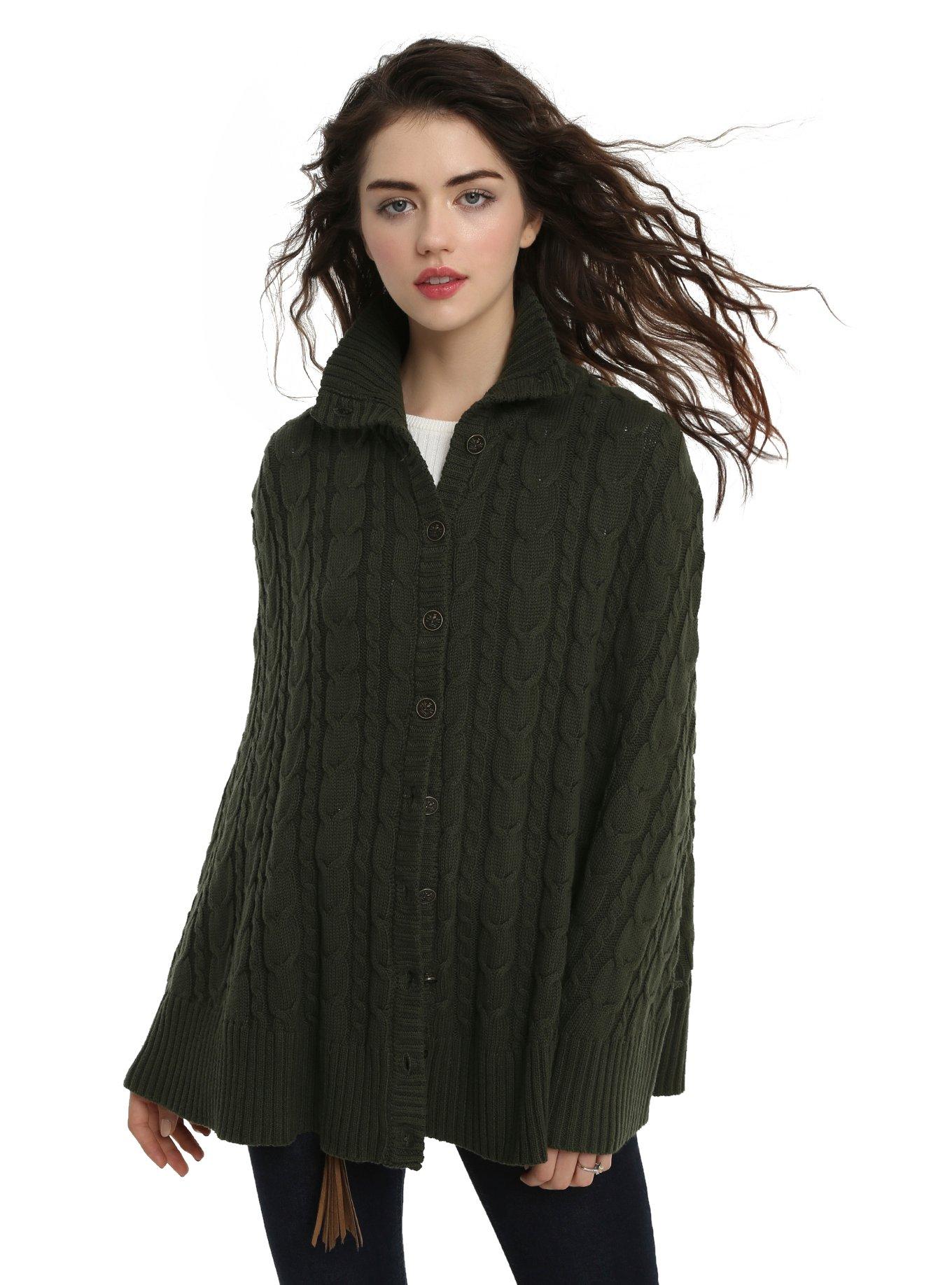 Outlander Cable Knit Cape, MULTI, hi-res