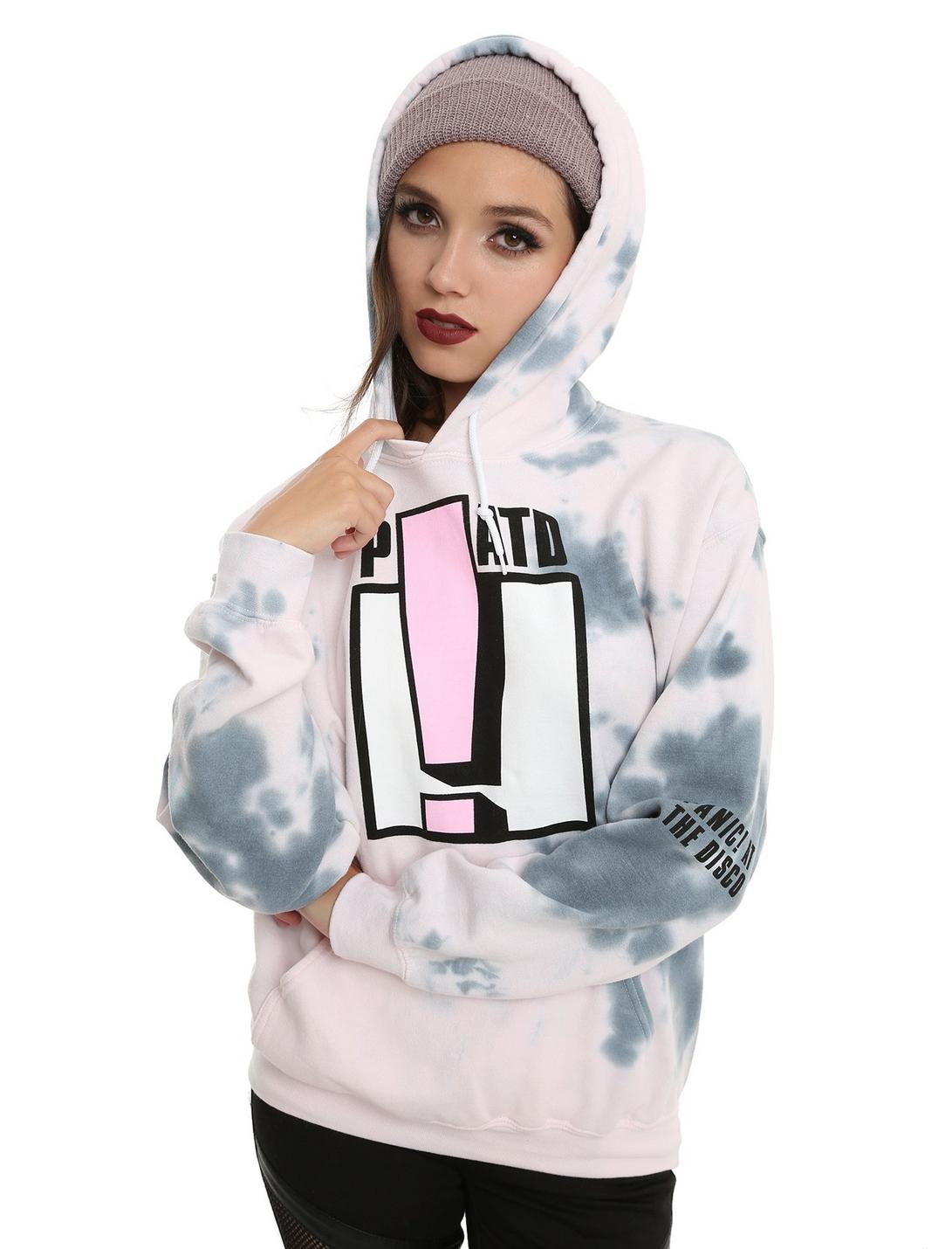 Panic! At The Disco Exclamation Pink Tie-Dye Girls Hoodie, PINK, hi-res