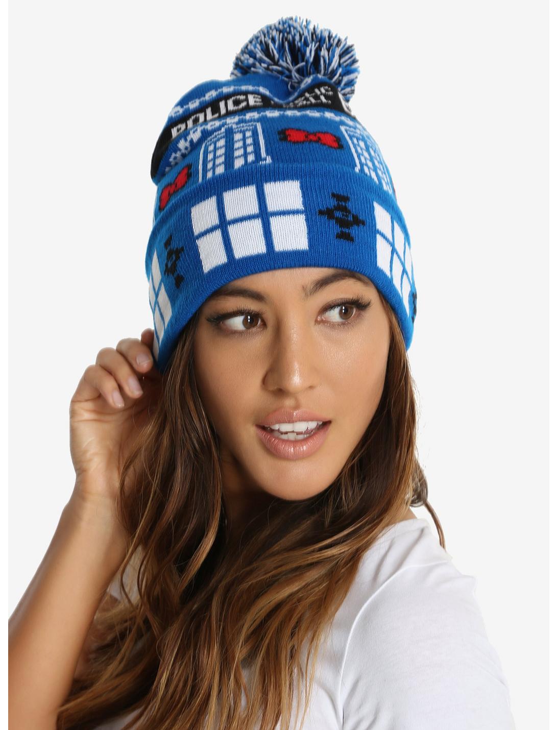 Doctor Who Fair Isle Pom Beanie - BoxLunch Exclusive, , hi-res