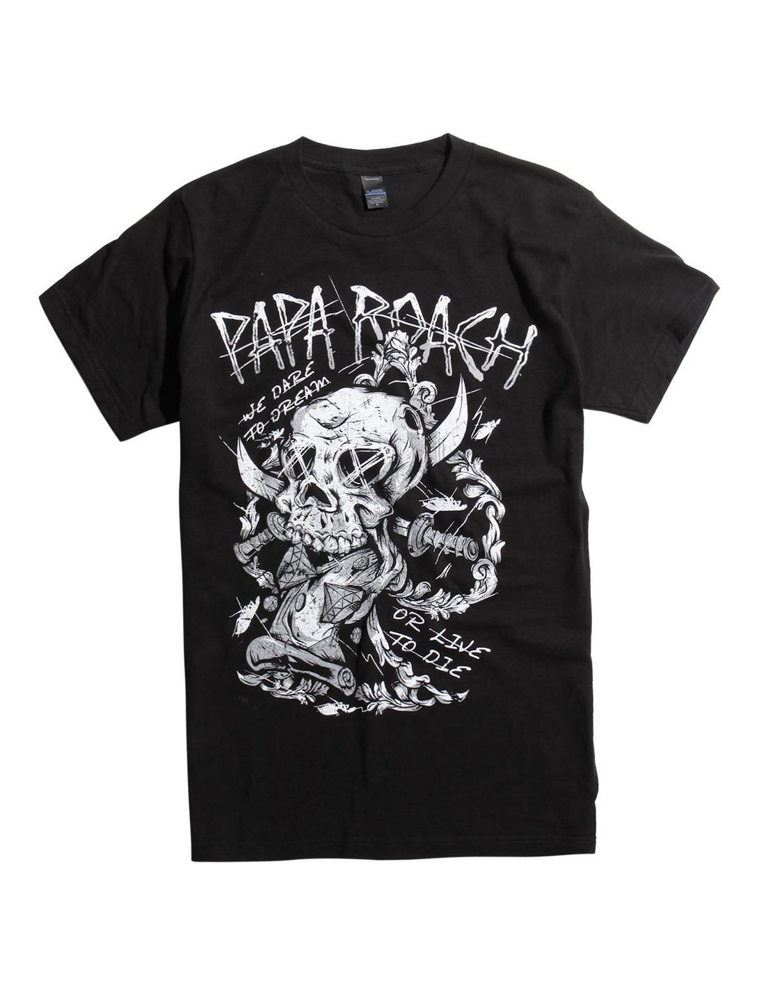 Papa Roach We Dare To Dream Or Live To Die T-Shirt, BLACK, hi-res