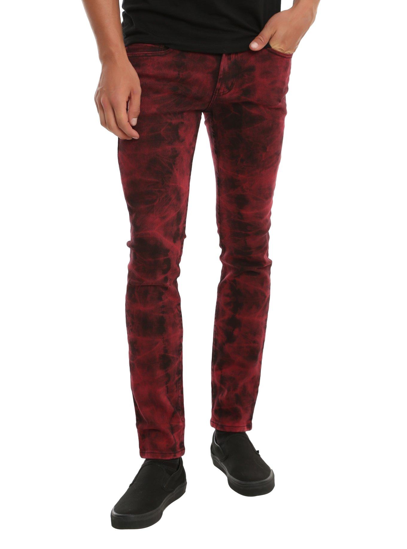 Red tie 2024 dye jeans