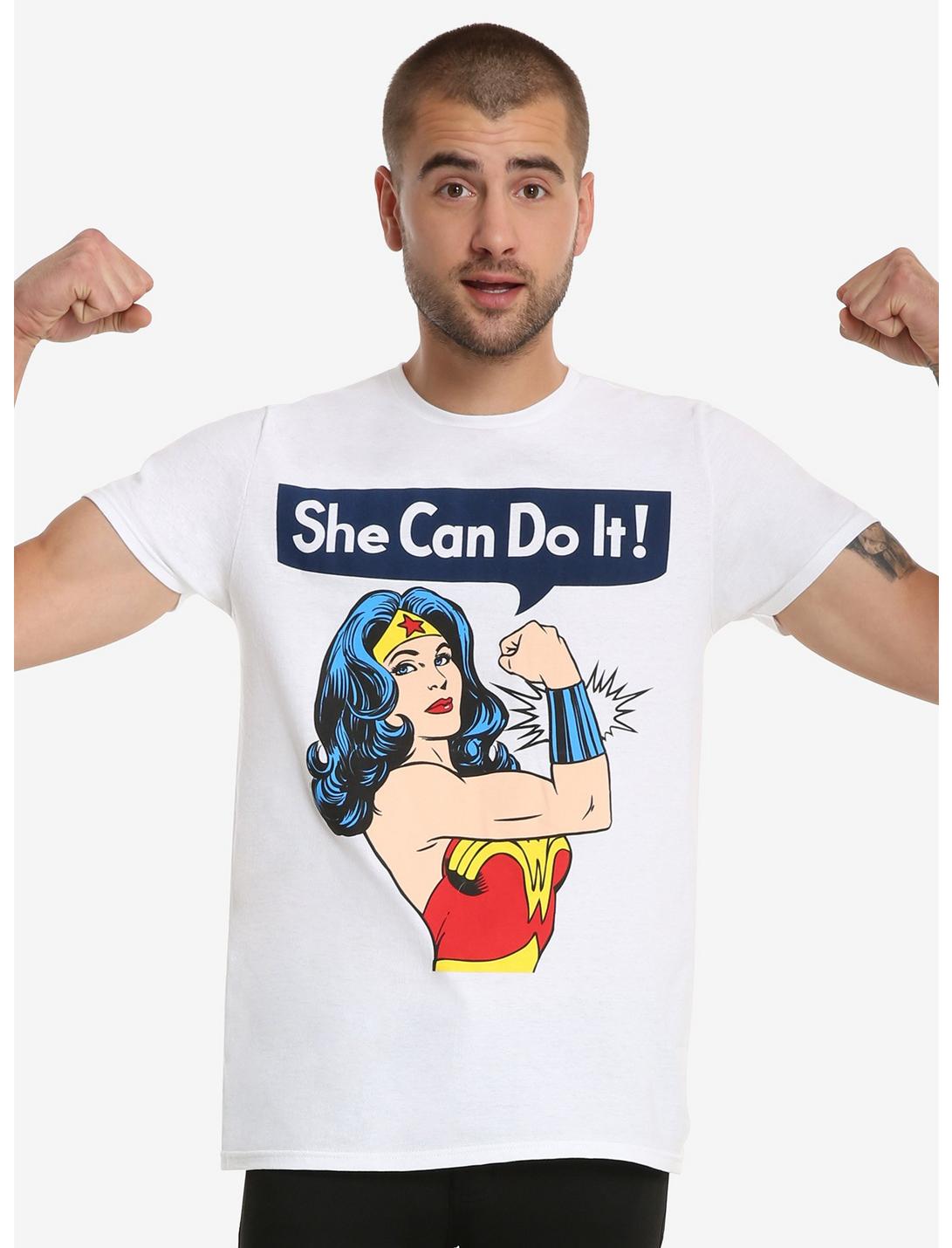 DC Comics Wonder Woman Can Do It T-Shirt, WHITE, hi-res