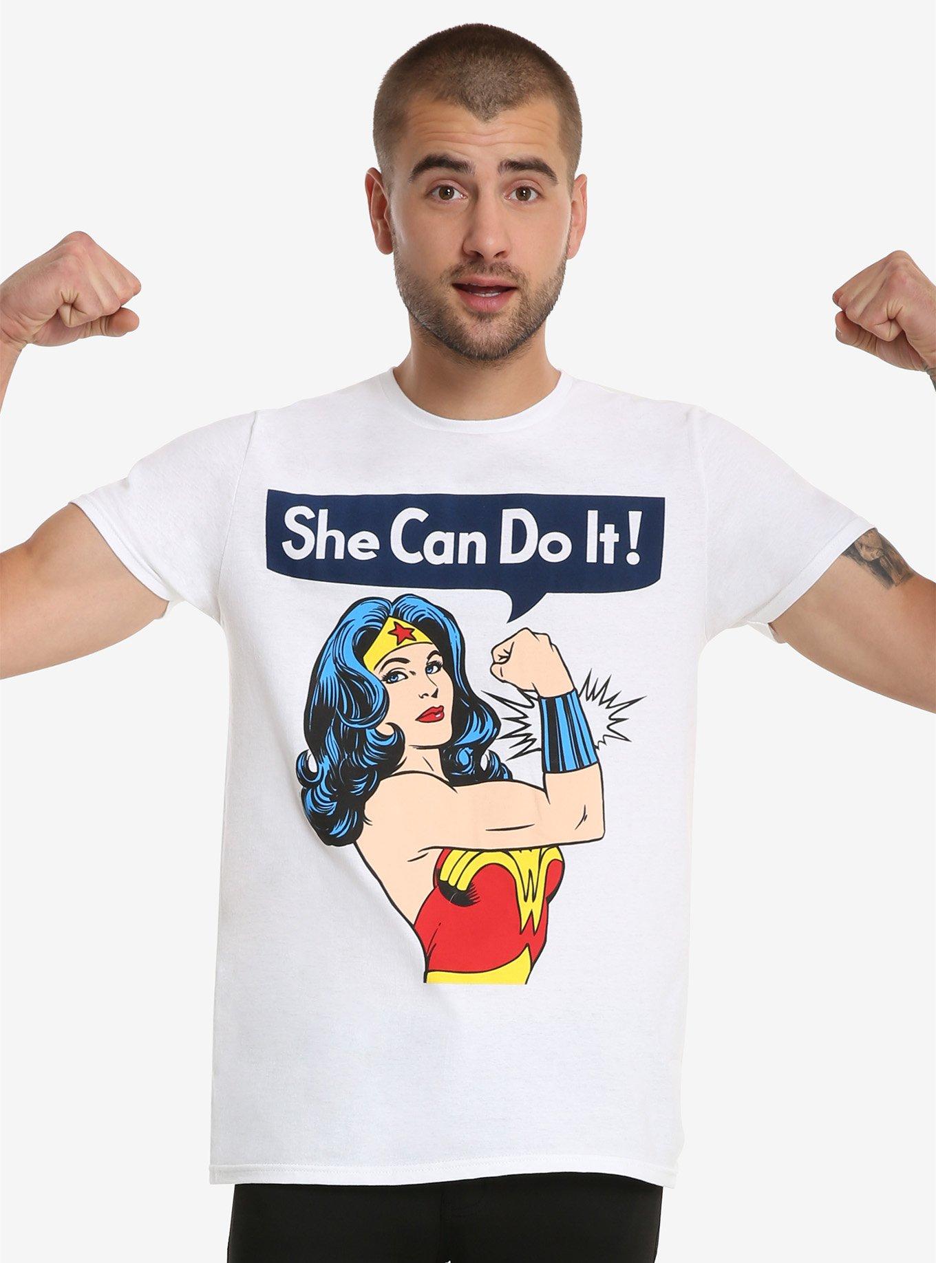 DC Comics Wonder Woman Can Do It T-Shirt, WHITE, hi-res