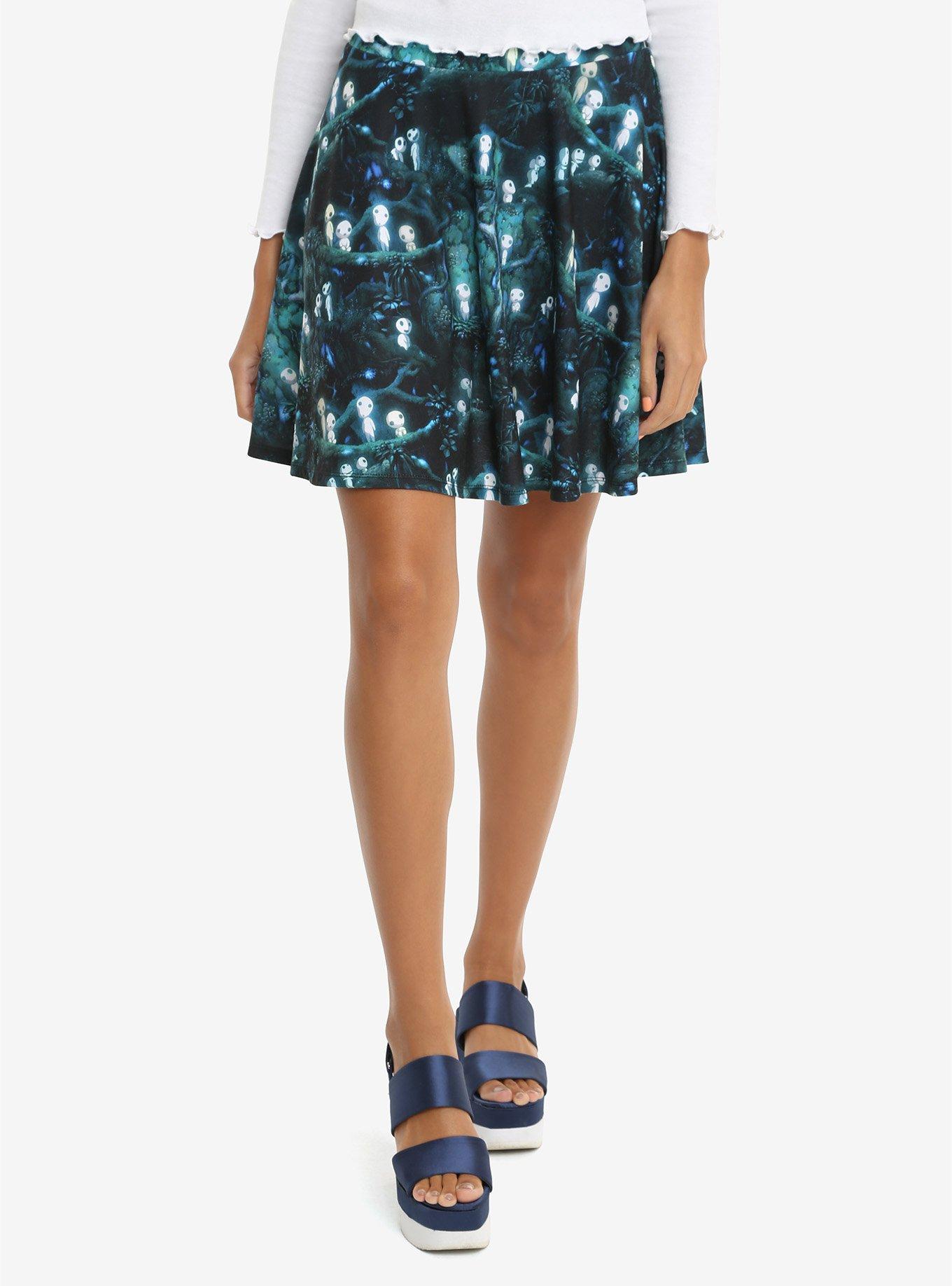 Studio Ghibli Princess Mononoke Kodama Skater Skirt, MULTI, hi-res