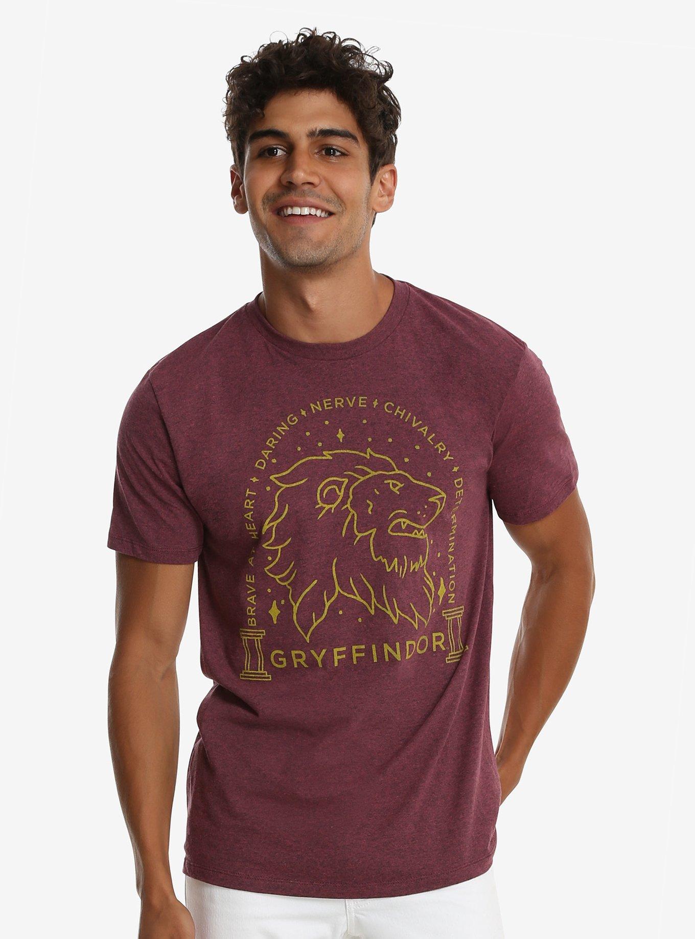 Harry Potter Gryffindor Sketch T-Shirt - BoxLunch Exclusive, CRIMSON, hi-res