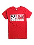 Misfits Records Logo T-Shirt, RED, hi-res