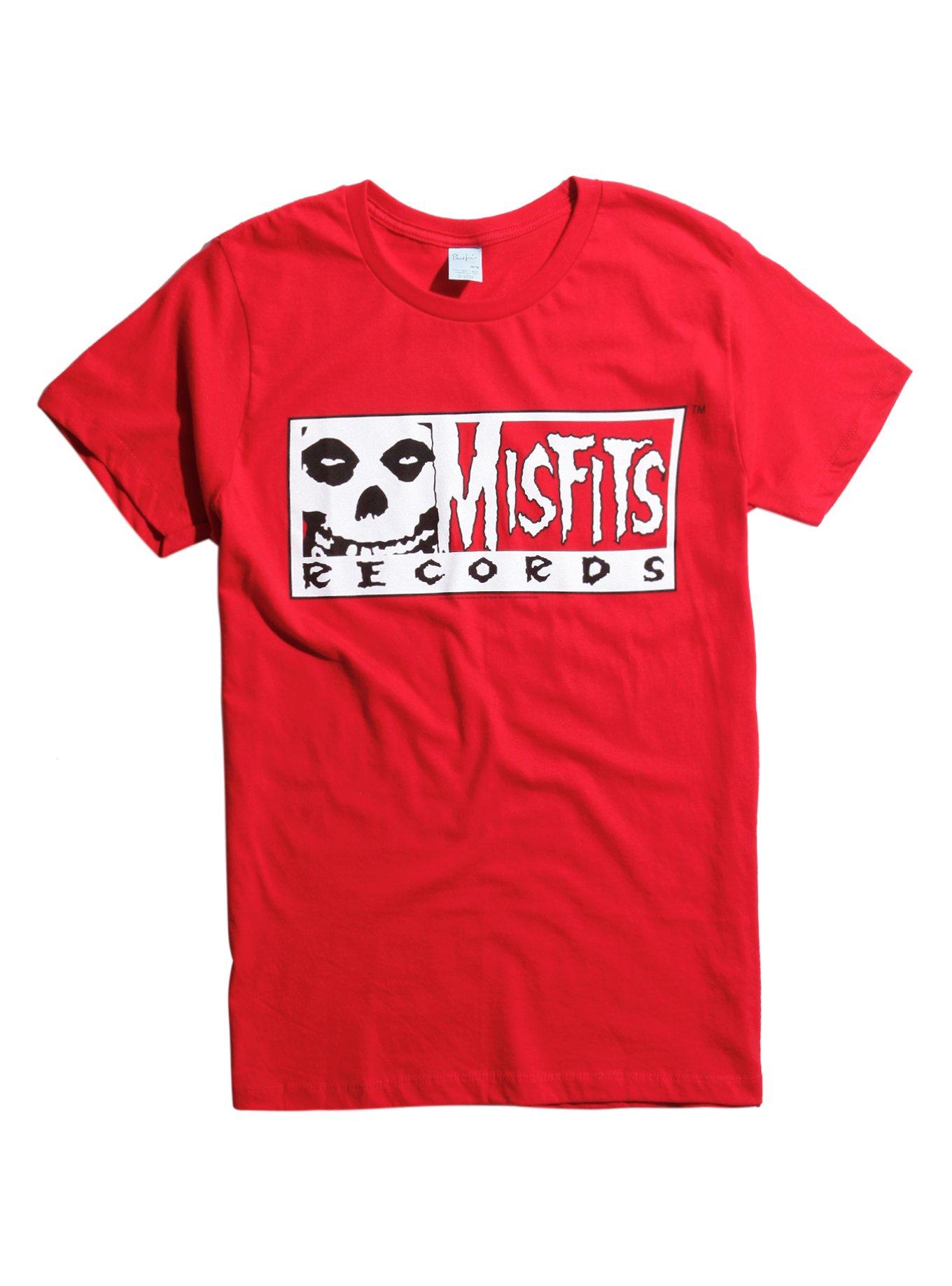 Misfits Records Logo T-Shirt, RED, hi-res