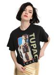 Tupac Shakur Girls Oversized Crop T-Shirt, BLACK, hi-res