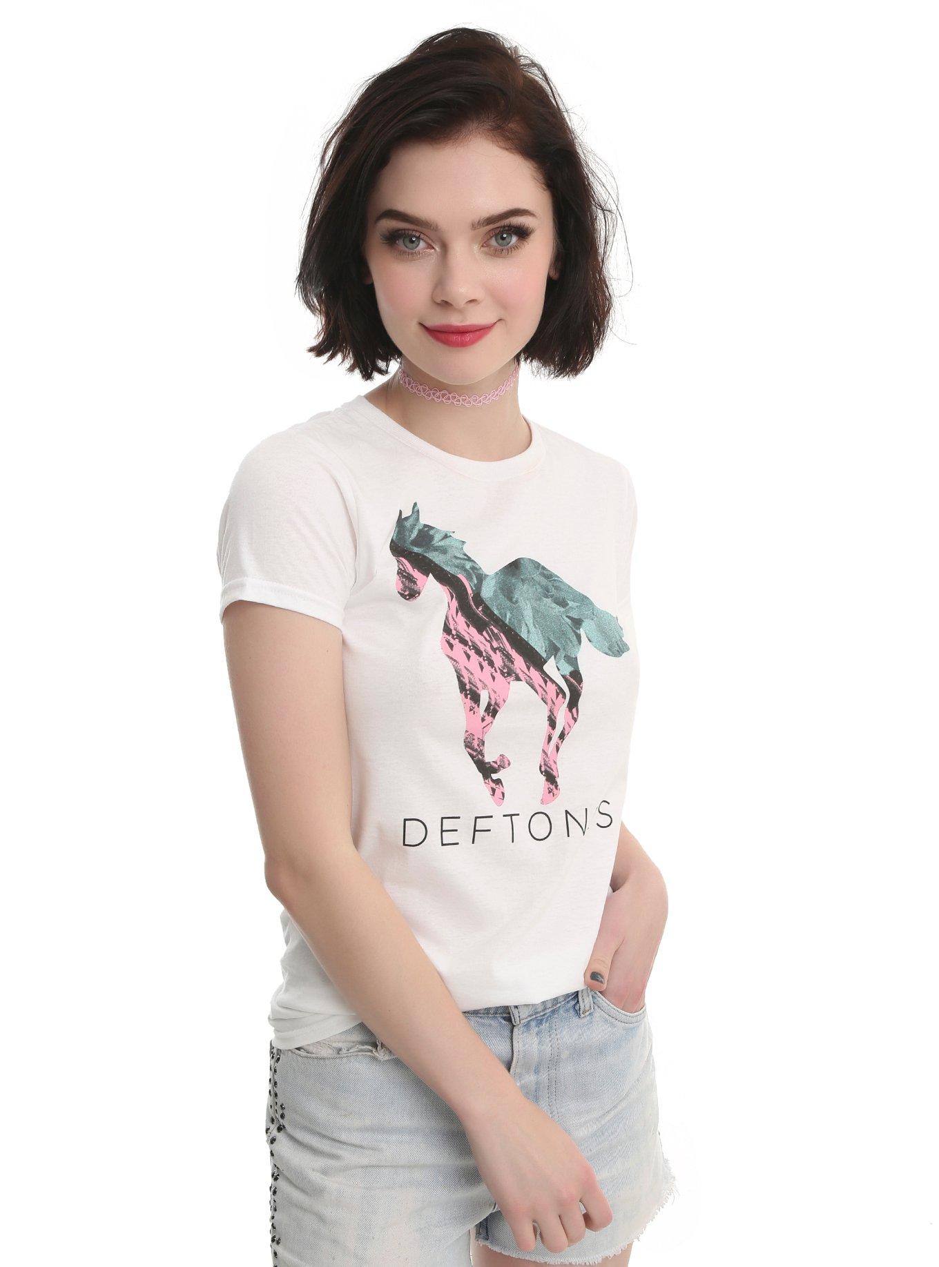 Deftones Pony Fill Girls T-Shirt, WHITE, hi-res