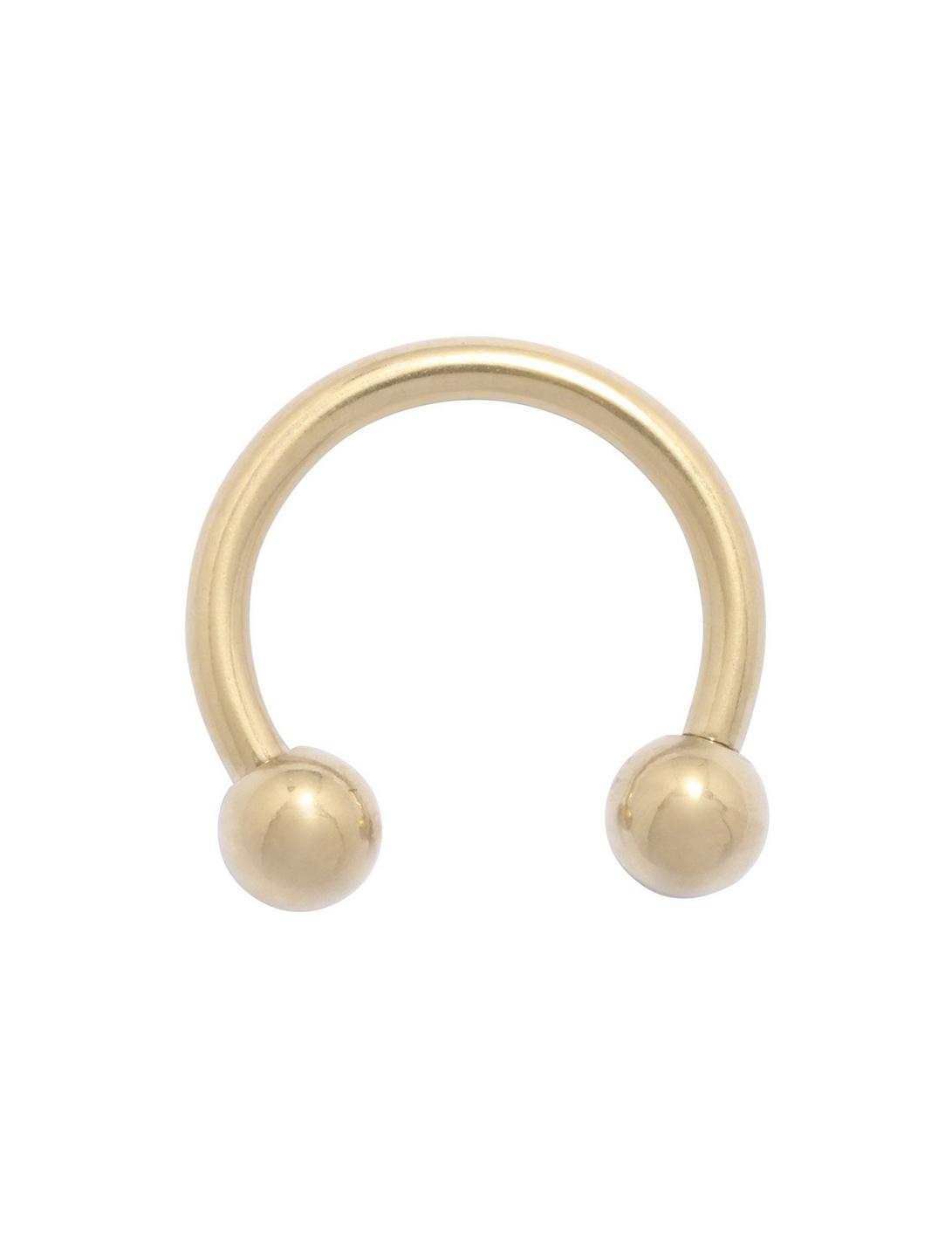 5/16 Gold Plated Surgical Steel Circular Barbell, GOLD, hi-res