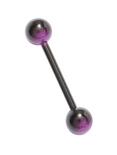 14G Steel Black & Purple Ombre Barbell, PURPLE, hi-res