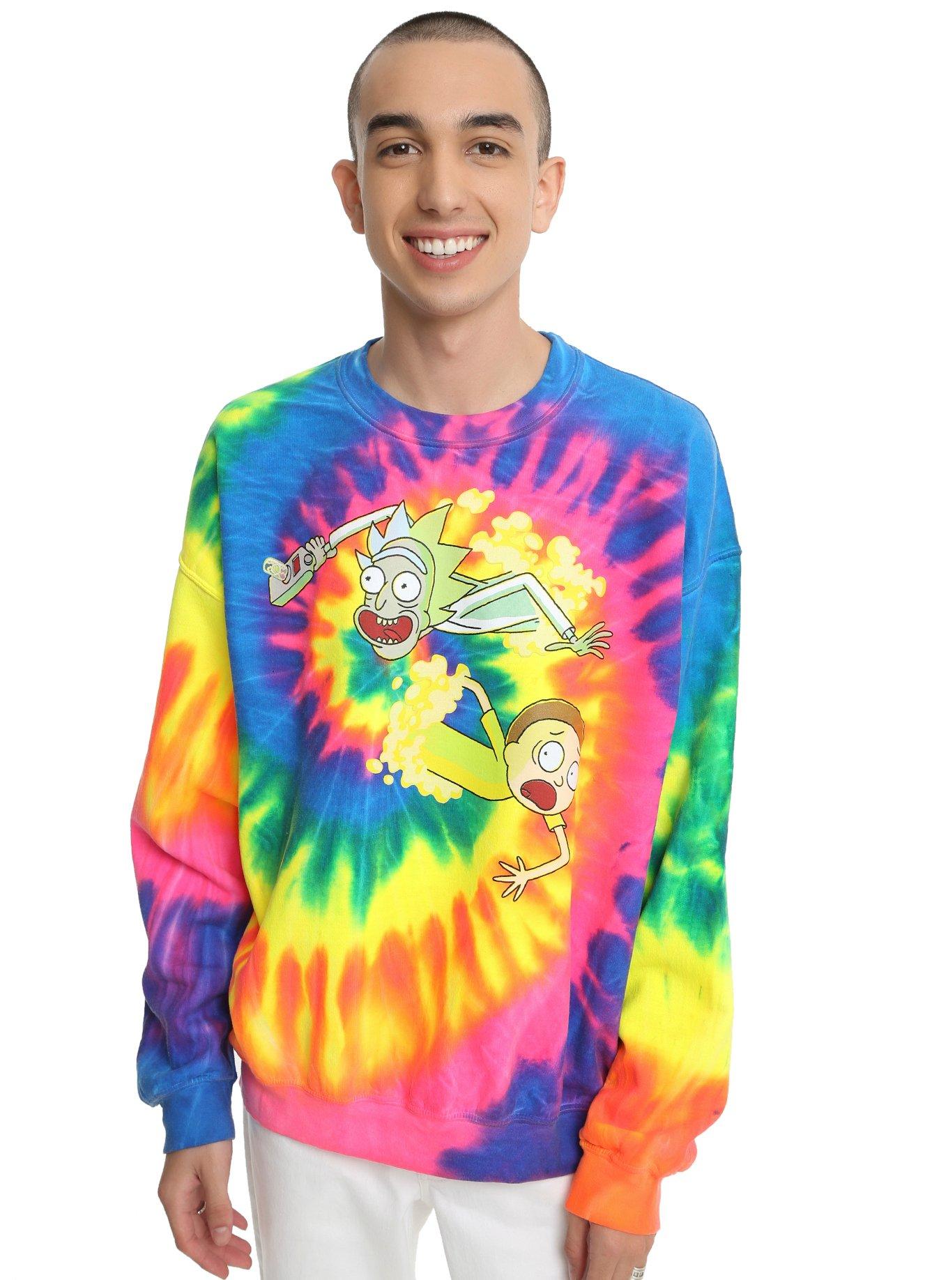 Rick And Morty Rainbow Tie Dye Sweatshirt Hot Topic