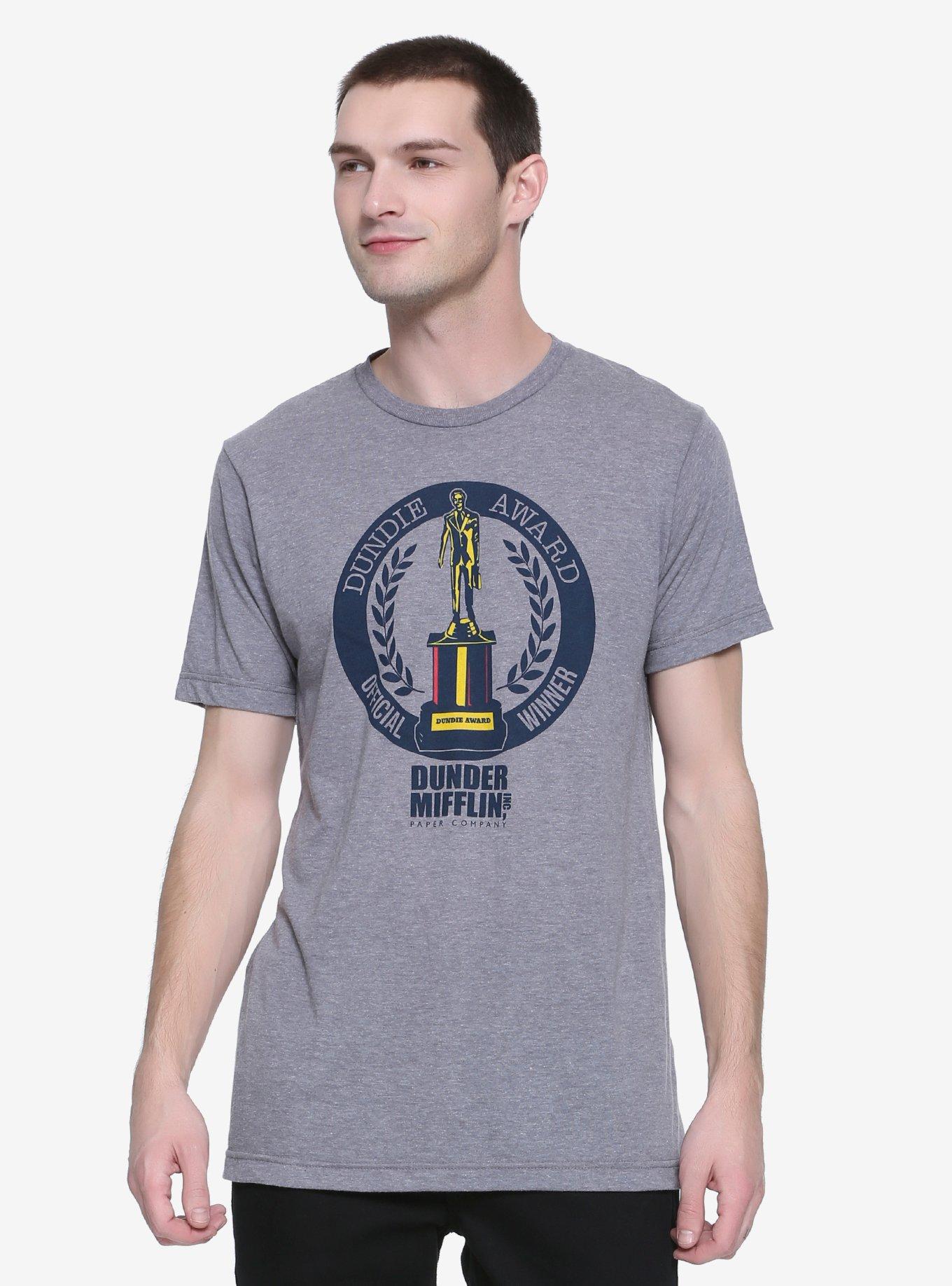The Office Dundie Award T-Shirt - BoxLunch Exclusive, HEATHER GREY, hi-res