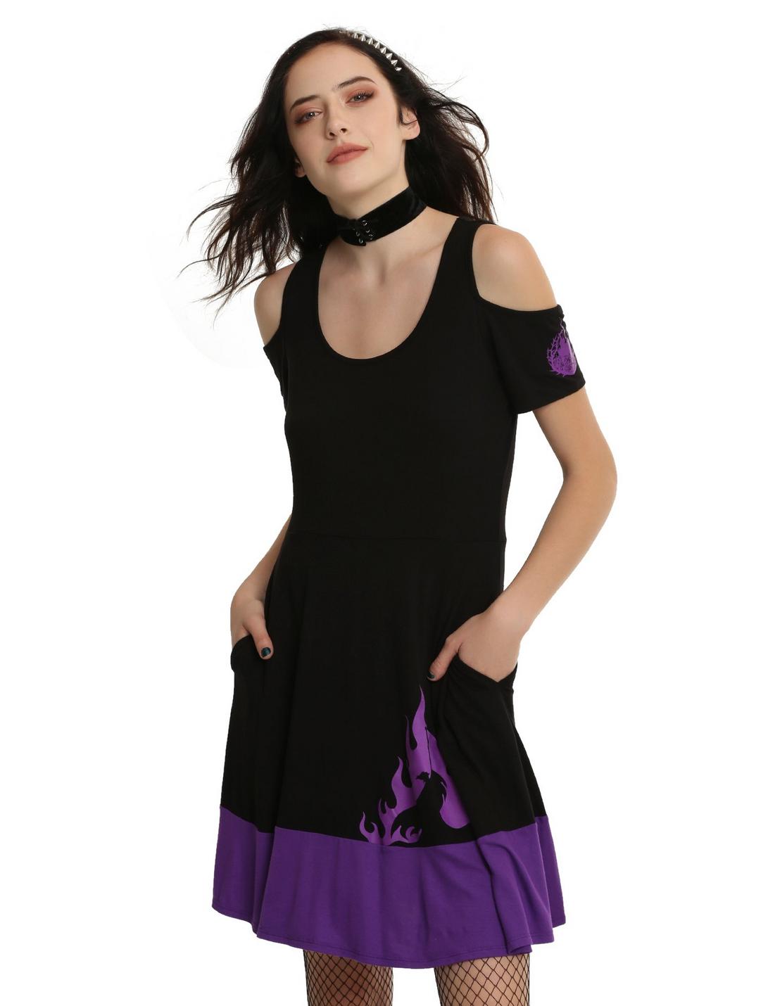 Disney Maleficent Cold Shoulder Dress, PURPLE, hi-res