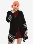 The Nightmare Before Christmas Jack Face Girls Open Cardigan Plus Size, MULTI, hi-res