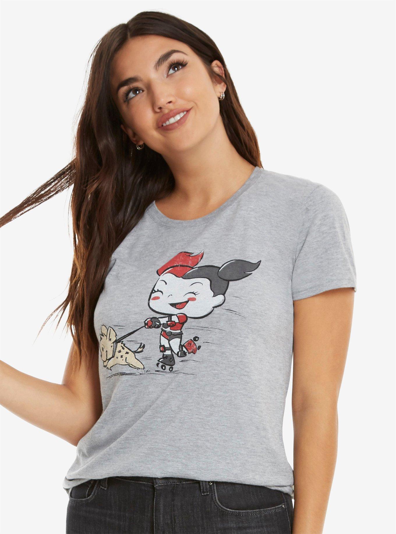 Funko DC Comics Harley Quinn Skate Womens Tee, GREY, hi-res