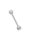 14G Steel Clear CZ Tongue Barbell, SILVER, hi-res