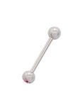 14G 5/8 Steel Pink CZ Barbell, SILVER, hi-res