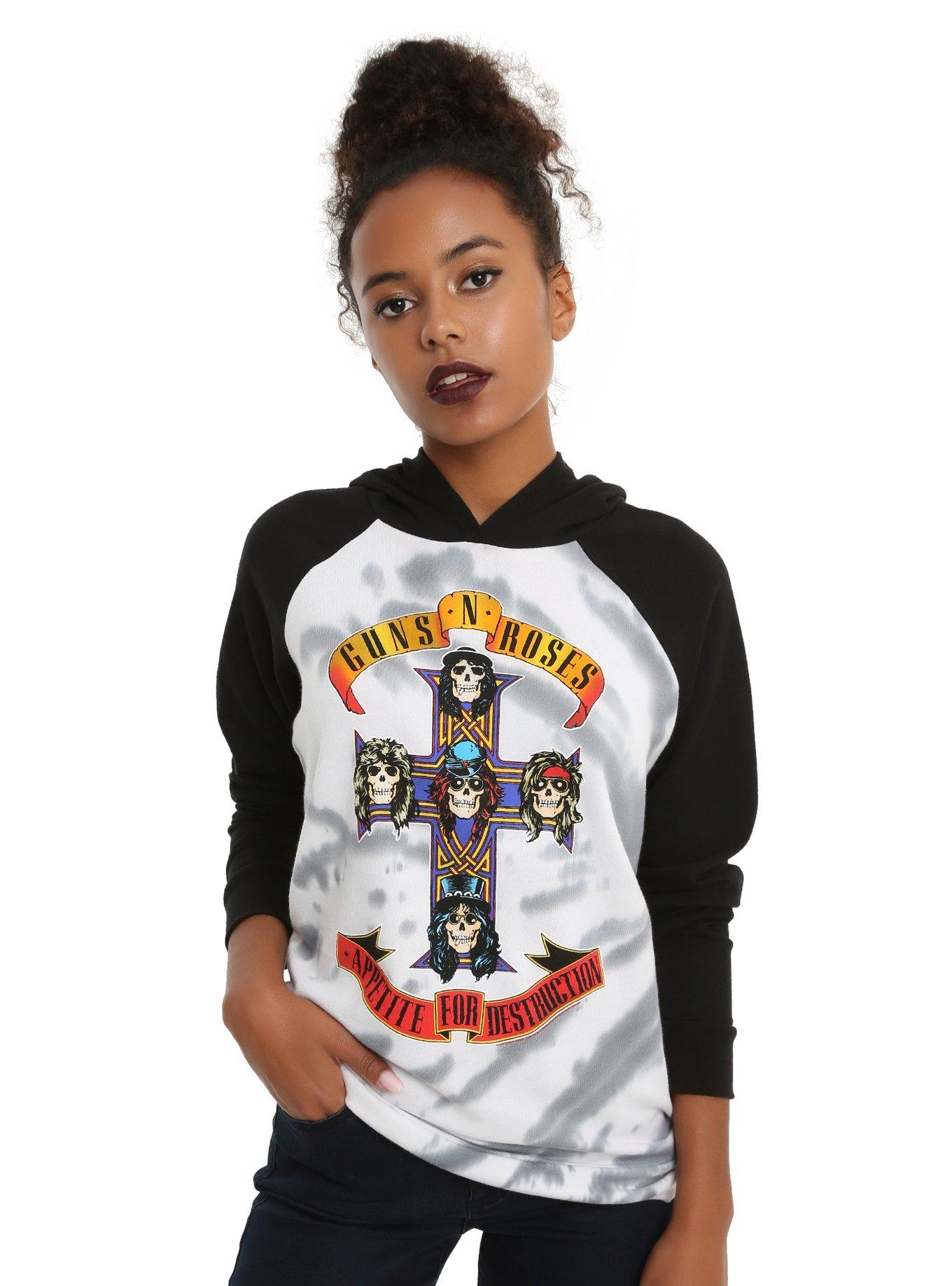 Guns N' Roses Appetite For Destruction Tie Dye Raglan Hoodie, BLACK, hi-res