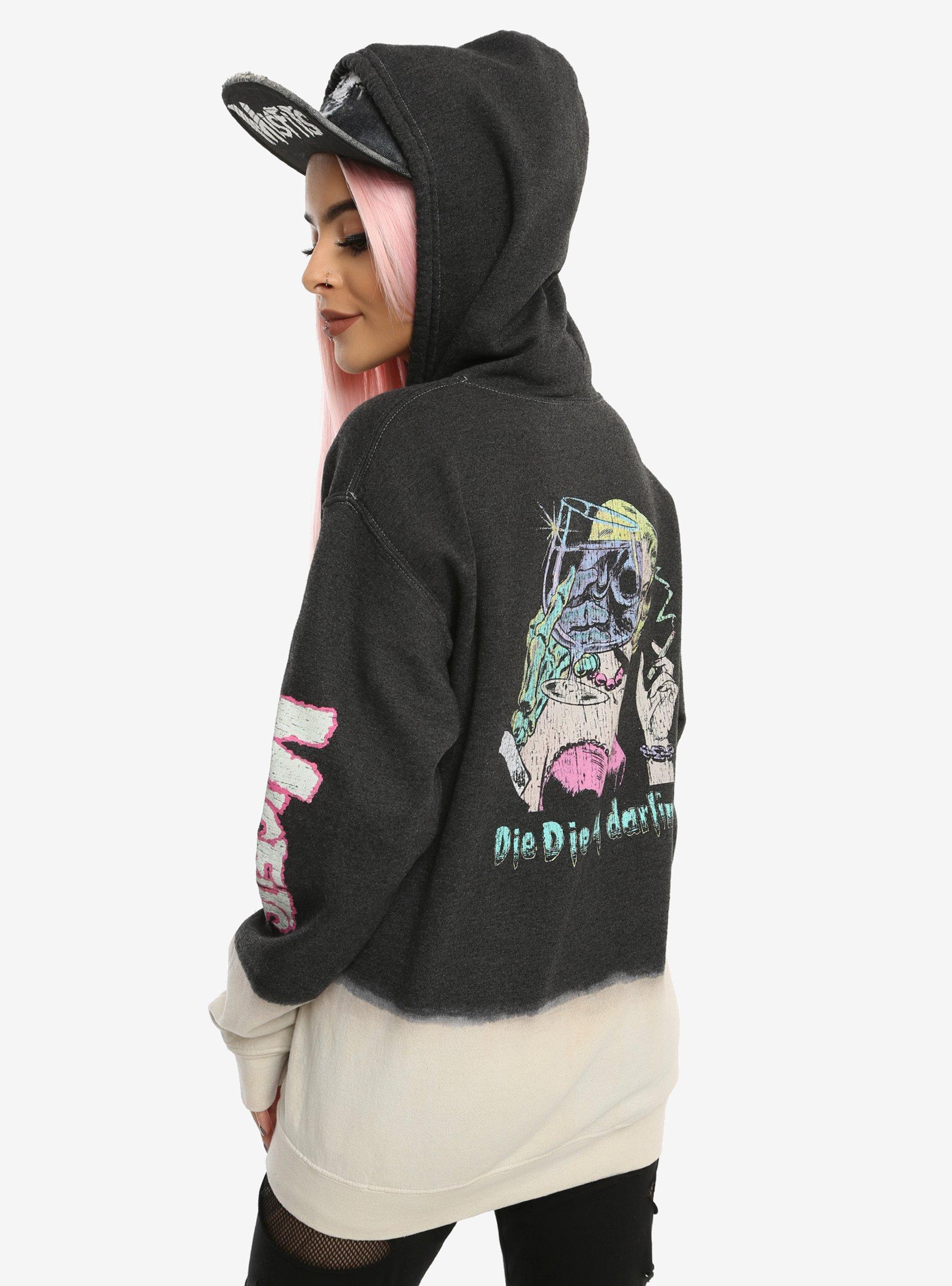 Misfits Darling Girls Dip Dye Hoodie, BLACK, hi-res