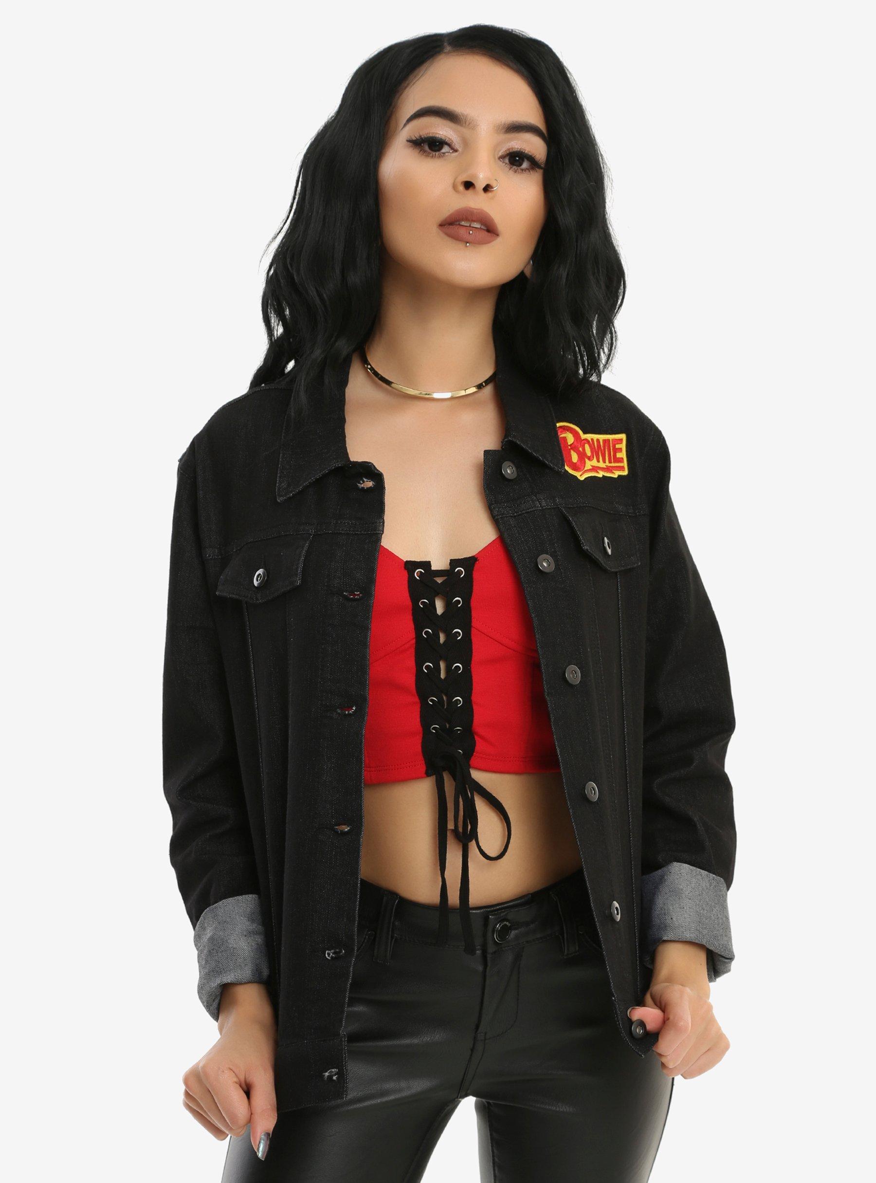 David Bowie Girls Denim Jacket, BLACK, hi-res