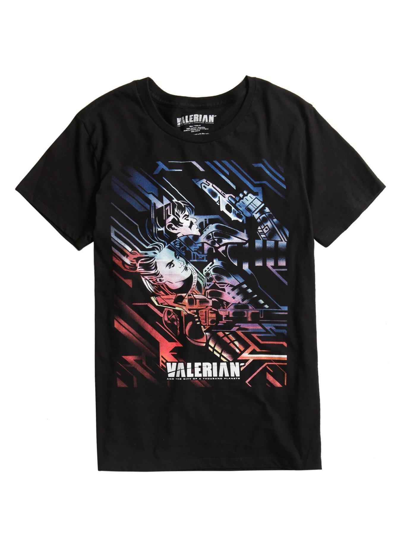 Valerian And The City Of A Thousand Planets Heroes Stencil T-Shirt, BLACK, hi-res