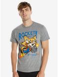 Marvel Guardians Of The Galaxy Rocket Retro Game T-Shirt - BoxLunch Exclusive, GREY, hi-res