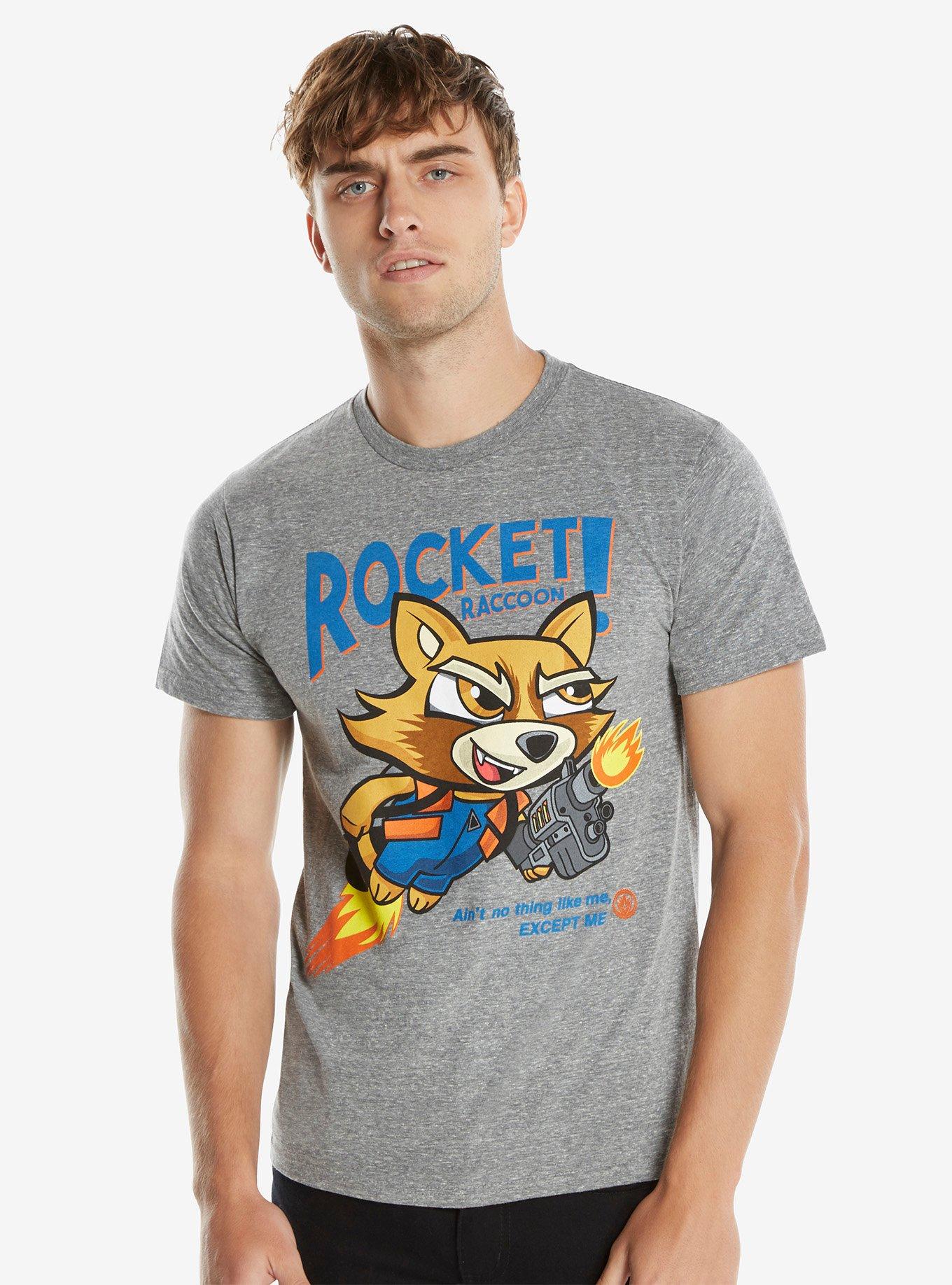 Marvel Guardians Of The Galaxy Rocket Retro Game T-Shirt - BoxLunch Exclusive, GREY, hi-res