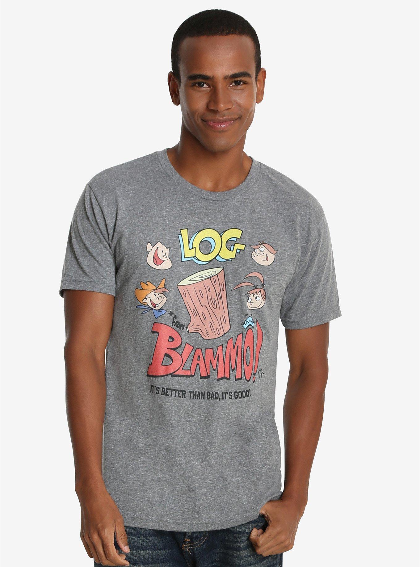 Ren And Stimpy Log T-Shirt, HEATHER GREY, hi-res