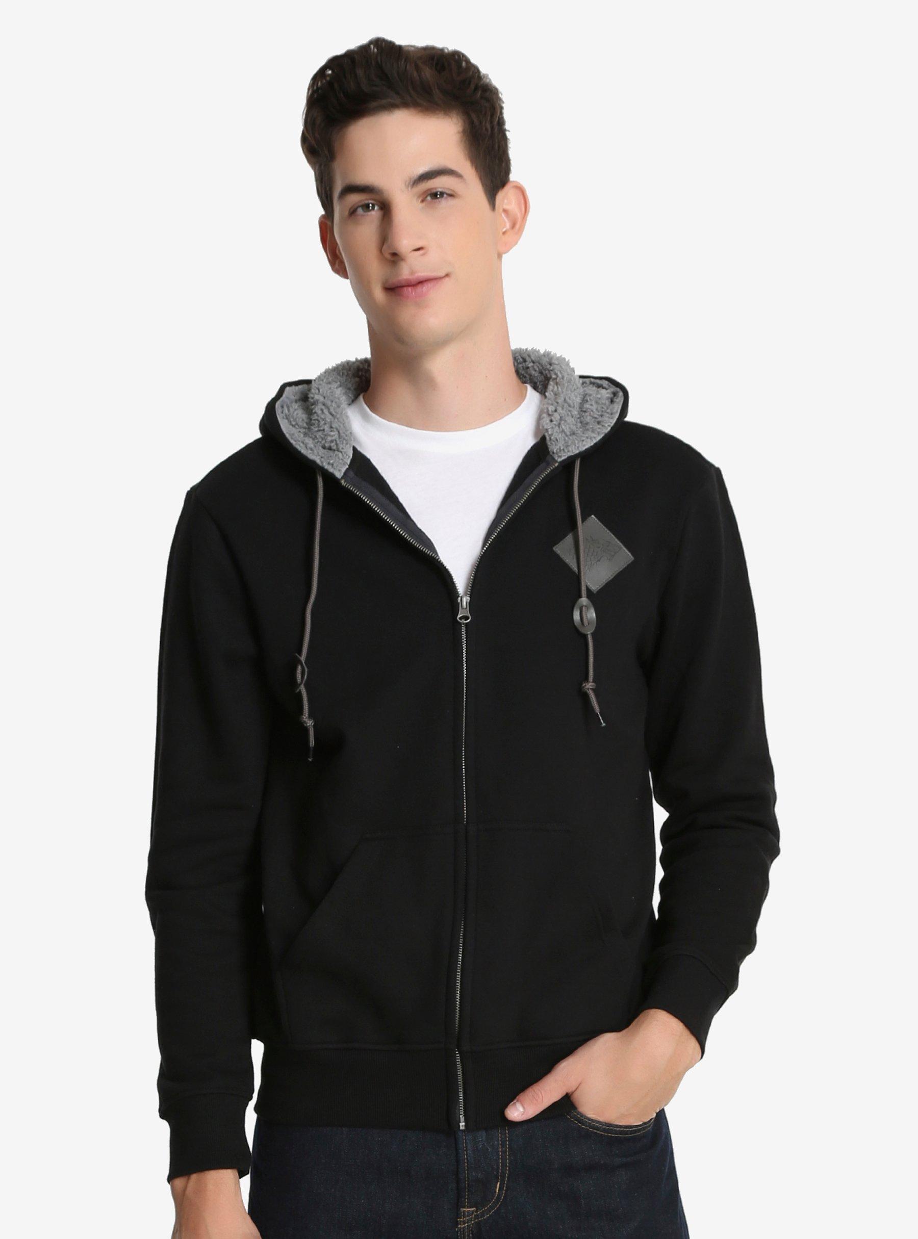 Game Of Thrones Stark Patch Hoodie, BLACK, hi-res