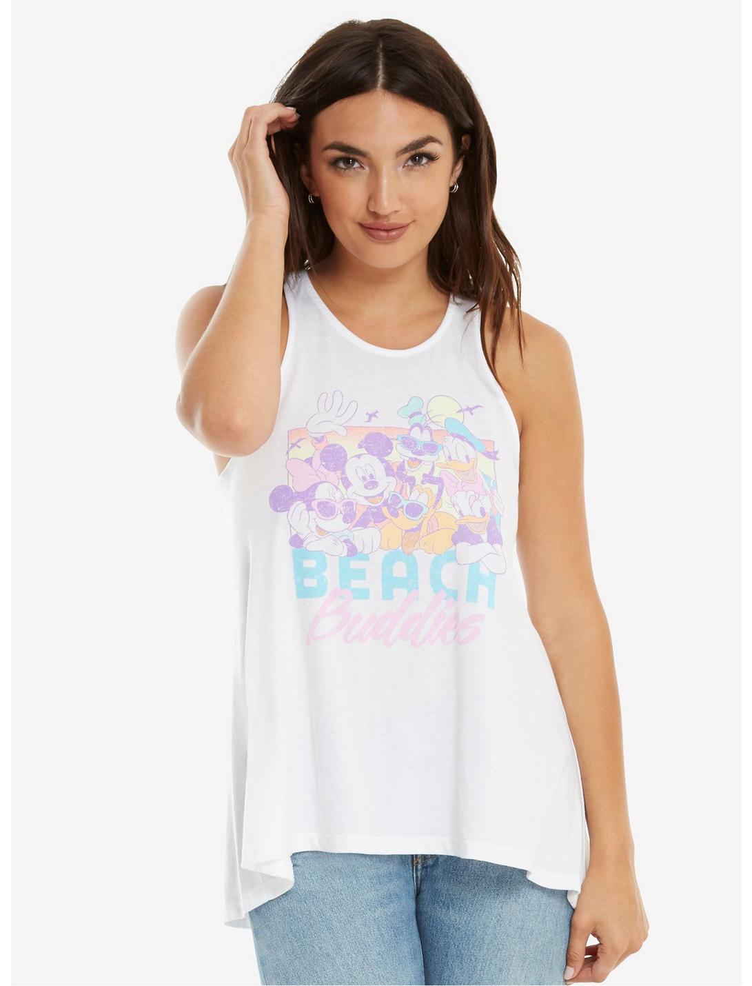 Disney Mickey Mouse & Friends Beach Buddies Womens Tank Top, WHITE, hi-res