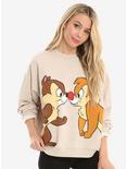Disney Chip And Dale Womens Sweatshirt - BoxLunch Exclusive, GREY, hi-res
