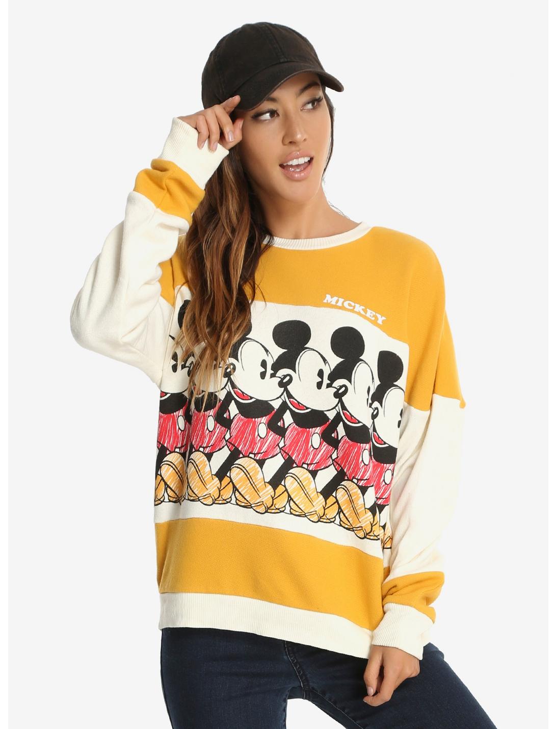 Disney Mickey Mouse Tri-Panel Womens Sweatshirt, MULTI, hi-res