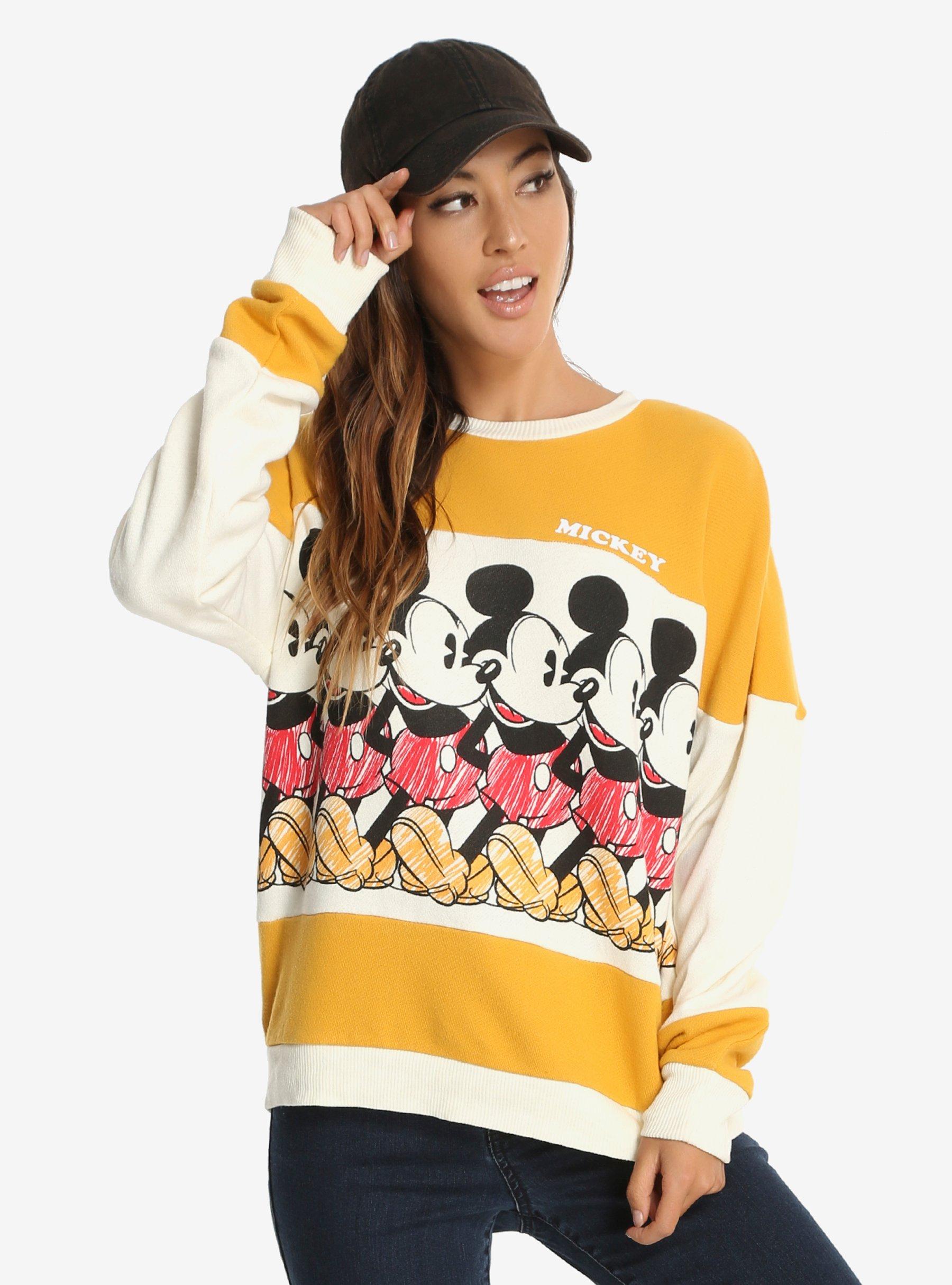Disney Mickey Mouse Tri-Panel Womens Sweatshirt, MULTI, hi-res
