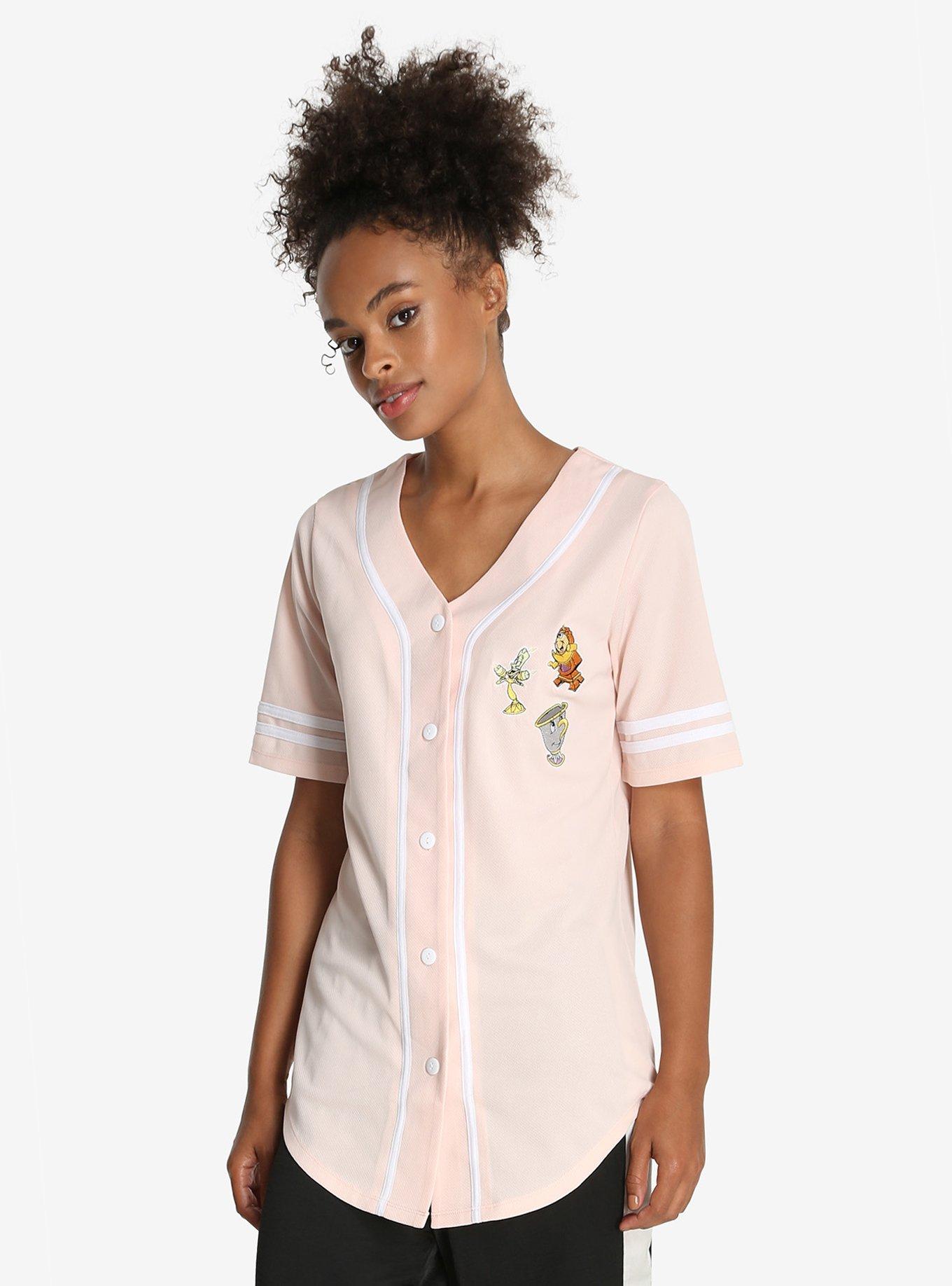 Disney Beauty And The Beast Womens Baseball Jersey, PINK, hi-res