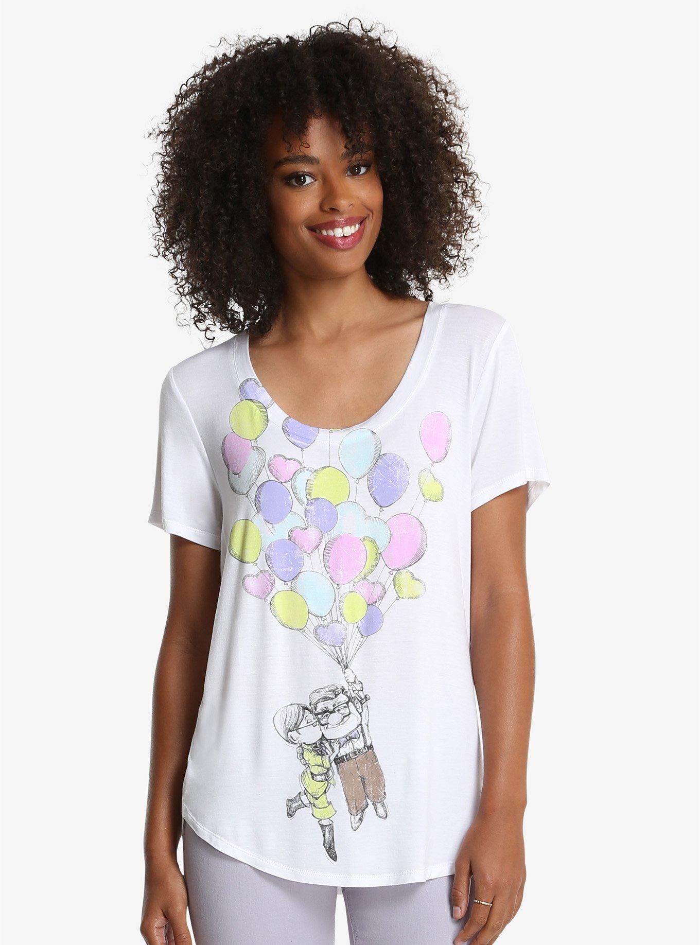 Disney Pixar Up Carl & Ellie Womens Tee, WHITE, hi-res