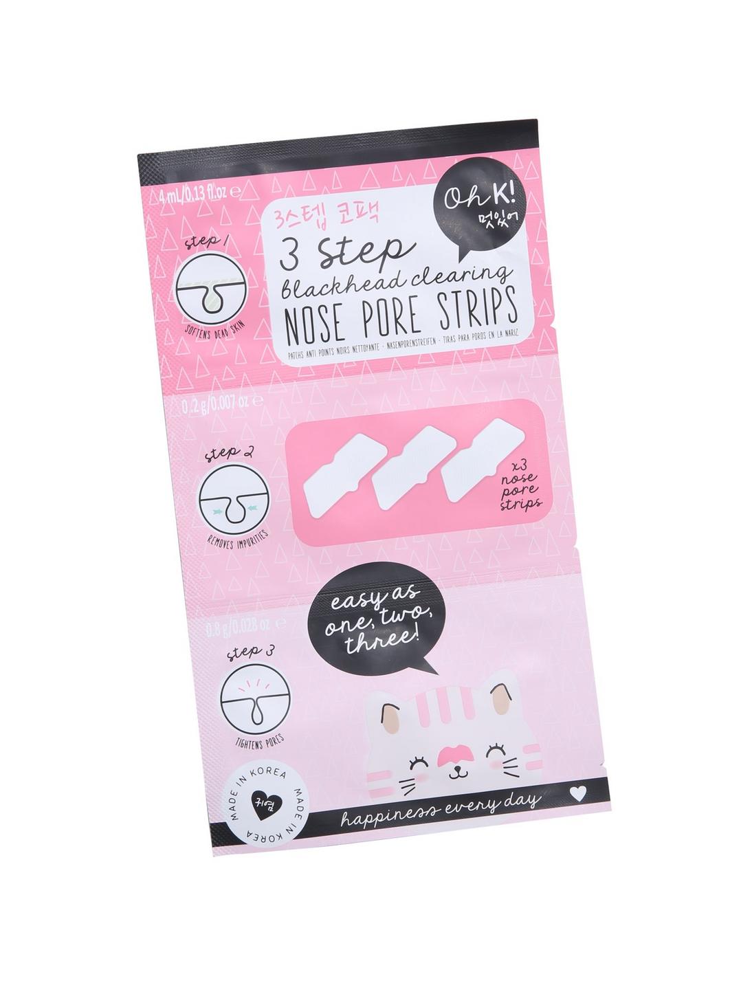Oh K! 3 Step Blackhead Clearing Nose Pore Strips, , hi-res