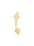 14G 3/8 Steel Gold Plated Eyebrow Barbell, GOLD, hi-res