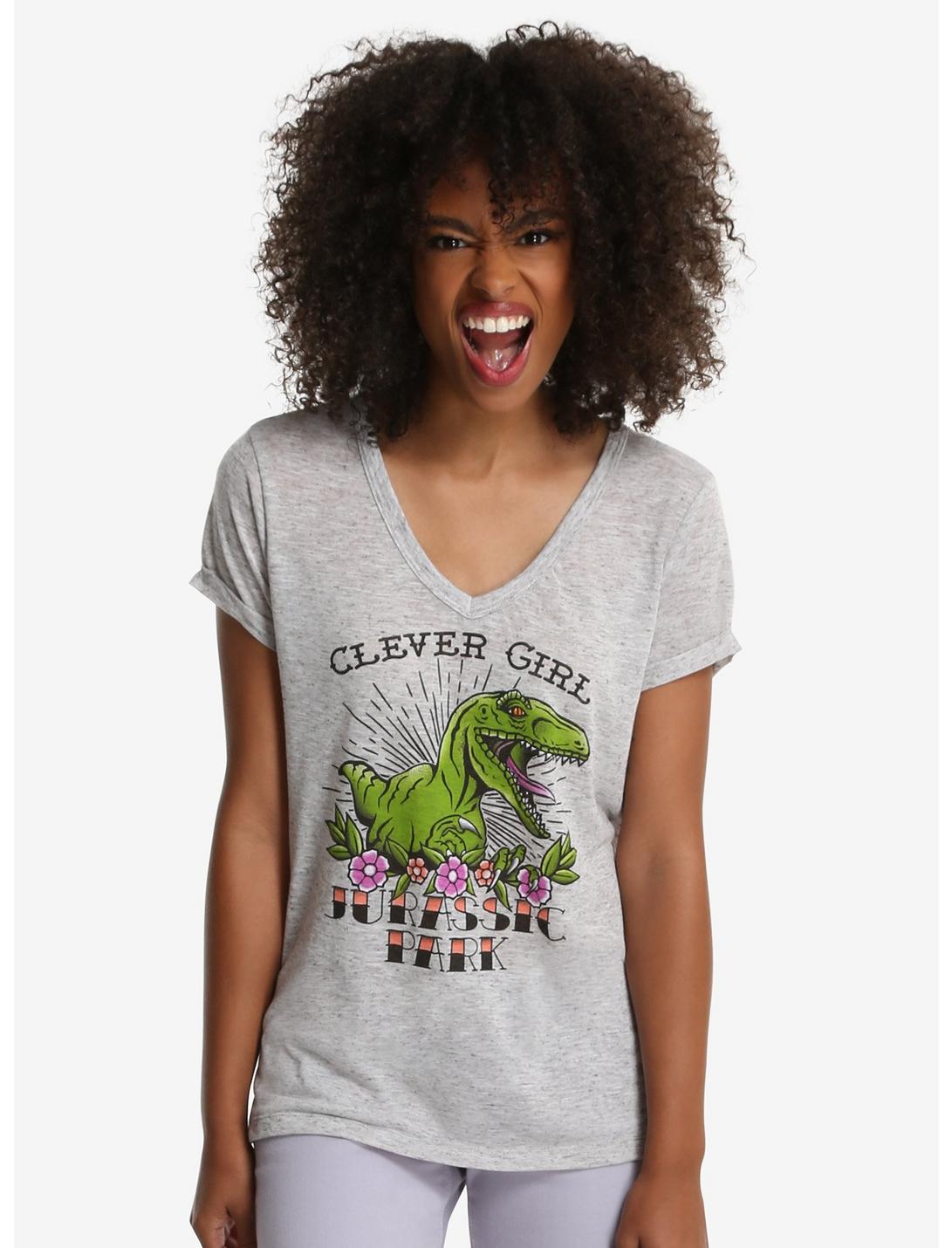 Jurassic Park Clever Girl Womens Tee, GREY, hi-res